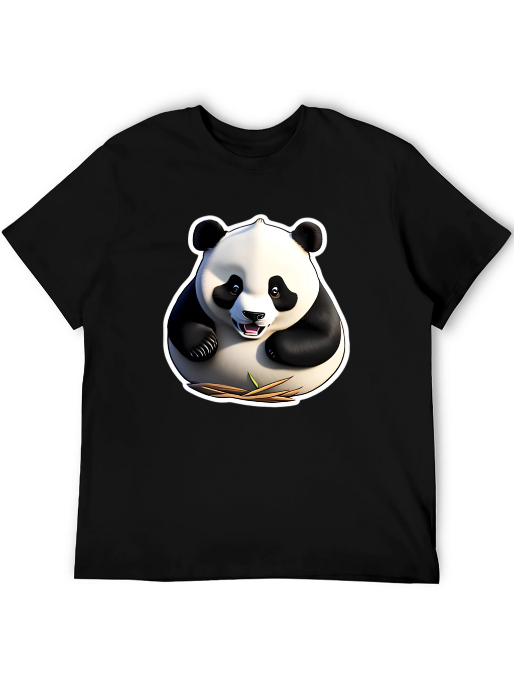 Panda Graphic Tee - Black Cotton Comfort Fit