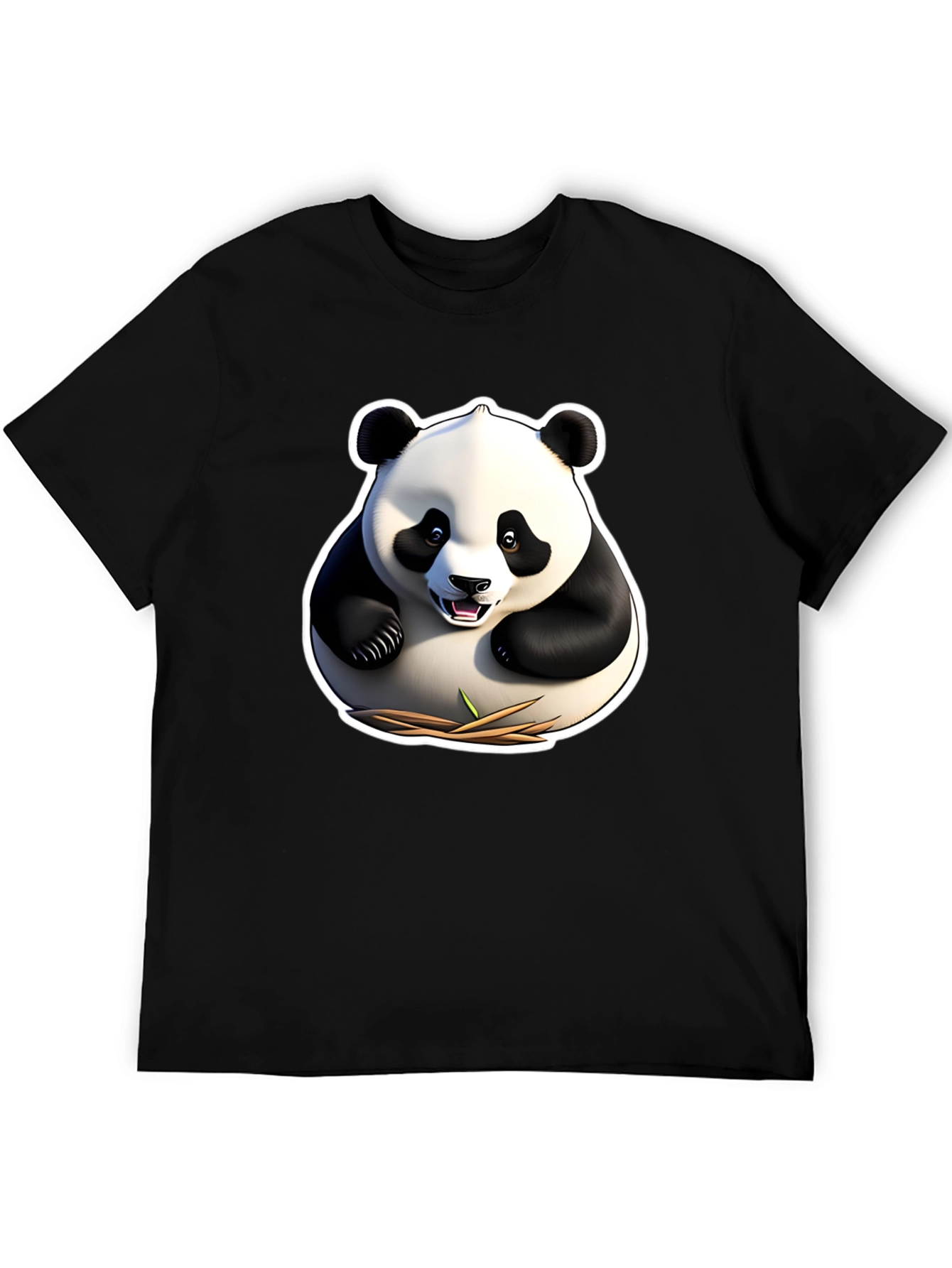 Panda Graphic Tee - Black Cotton Comfort Fit