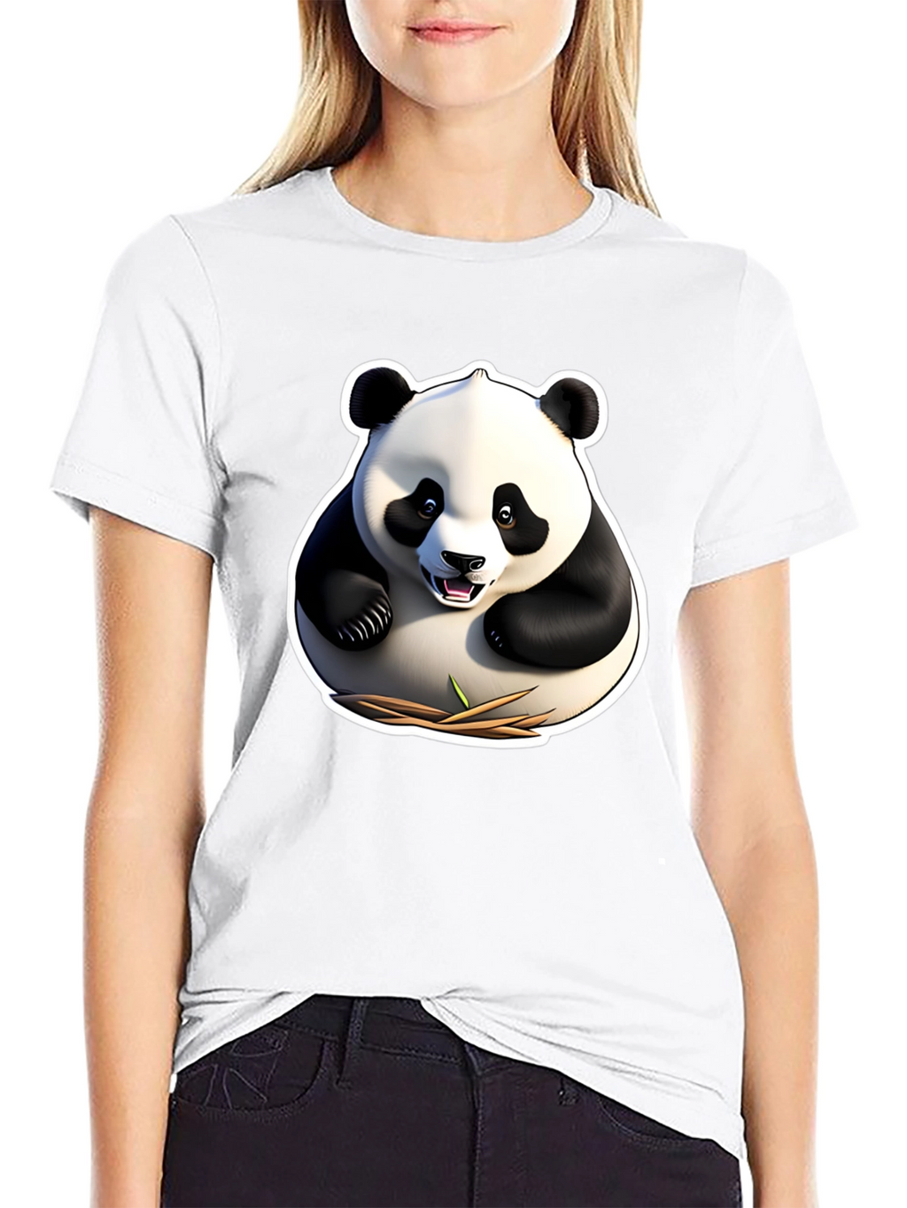 Panda Graphic Tee - Black Cotton Comfort Fit
