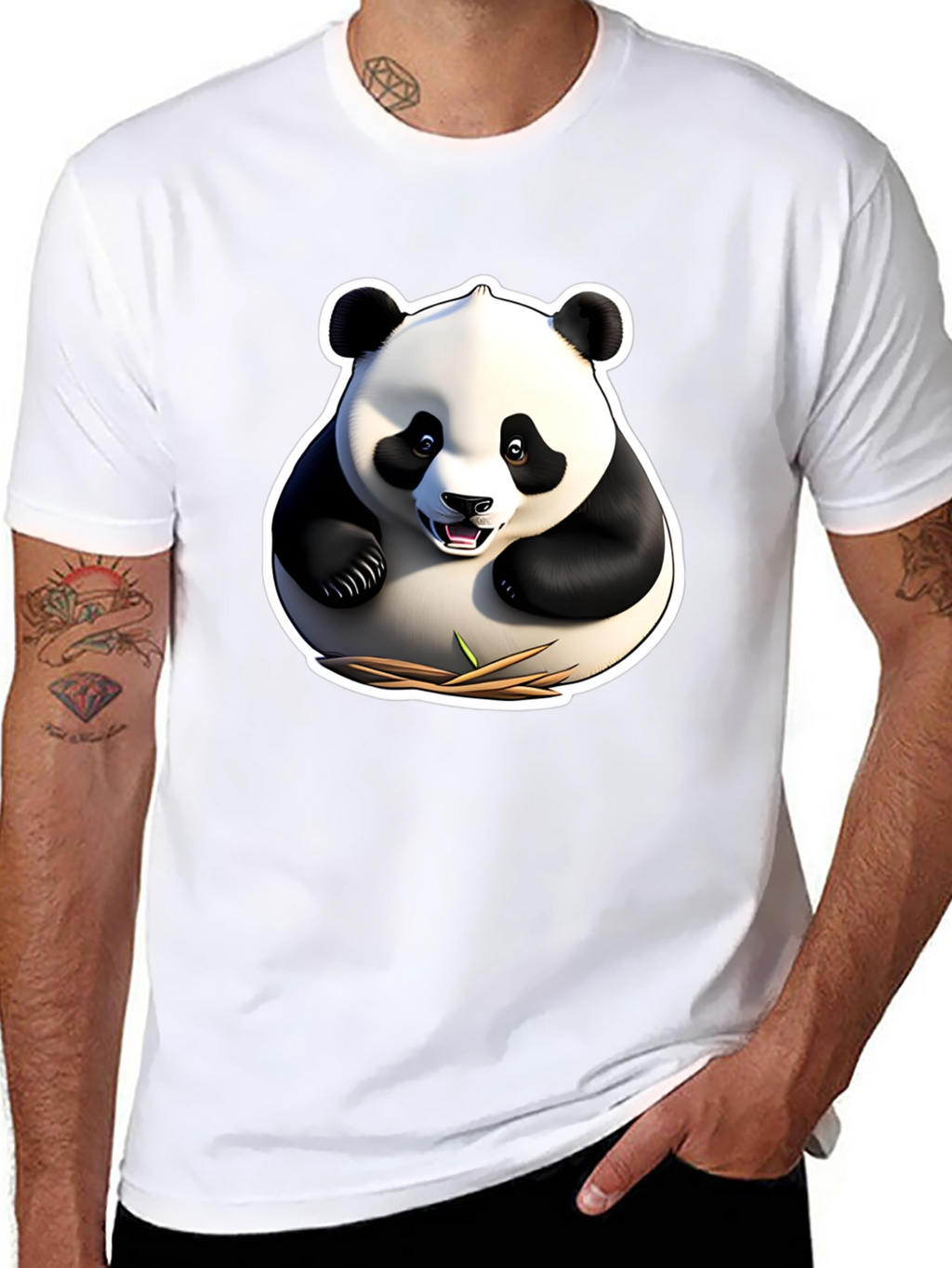 Panda Graphic Tee - Black Cotton Comfort Fit