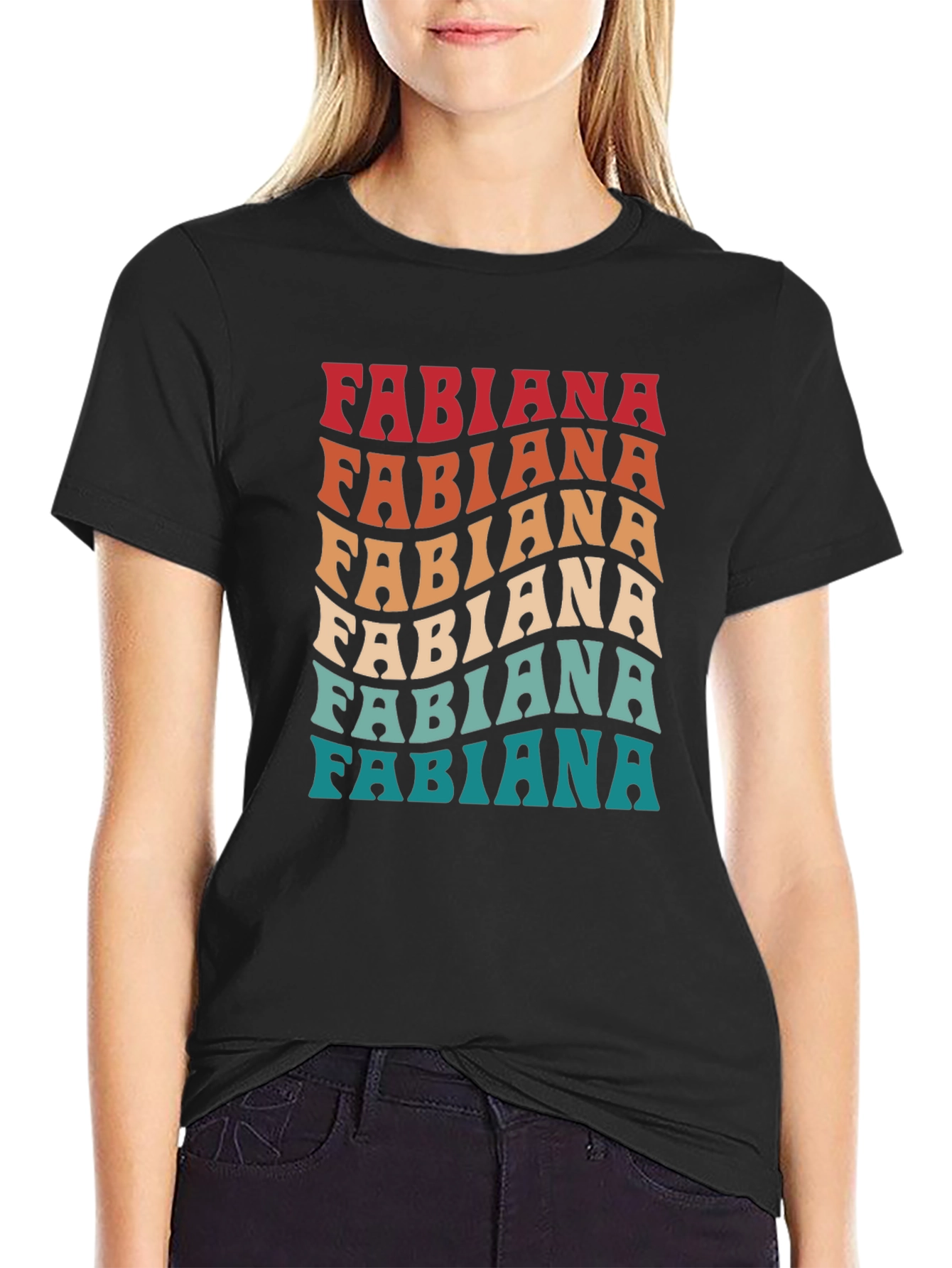 Fabiana Retro T-Shirt - Cool Vintage Wave Design