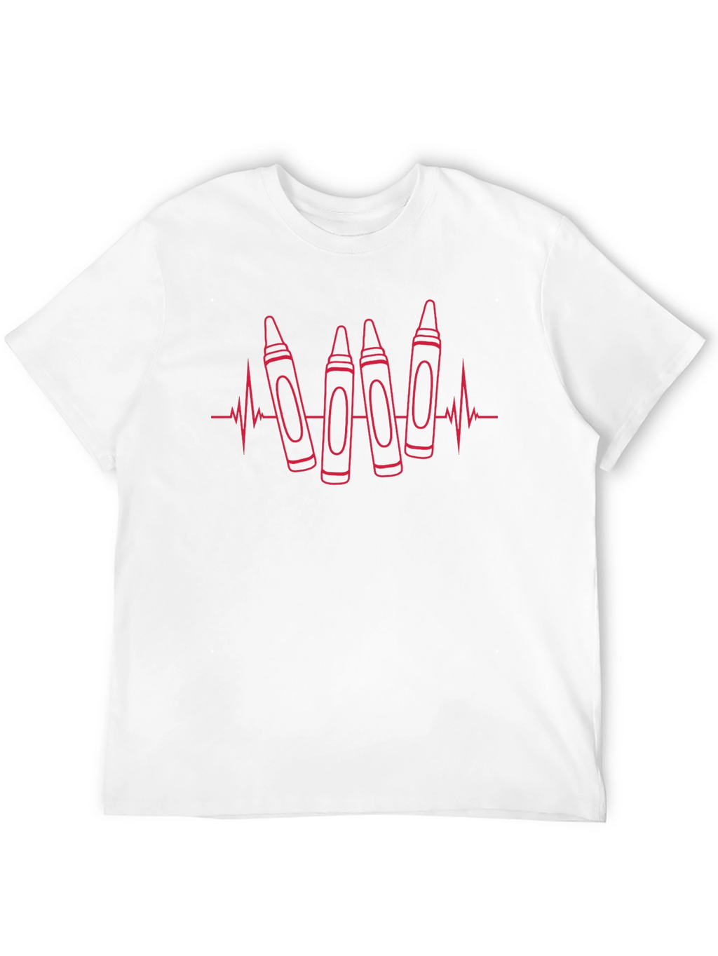 Crayon Heartbeat T-Shirt - Teacher Gift