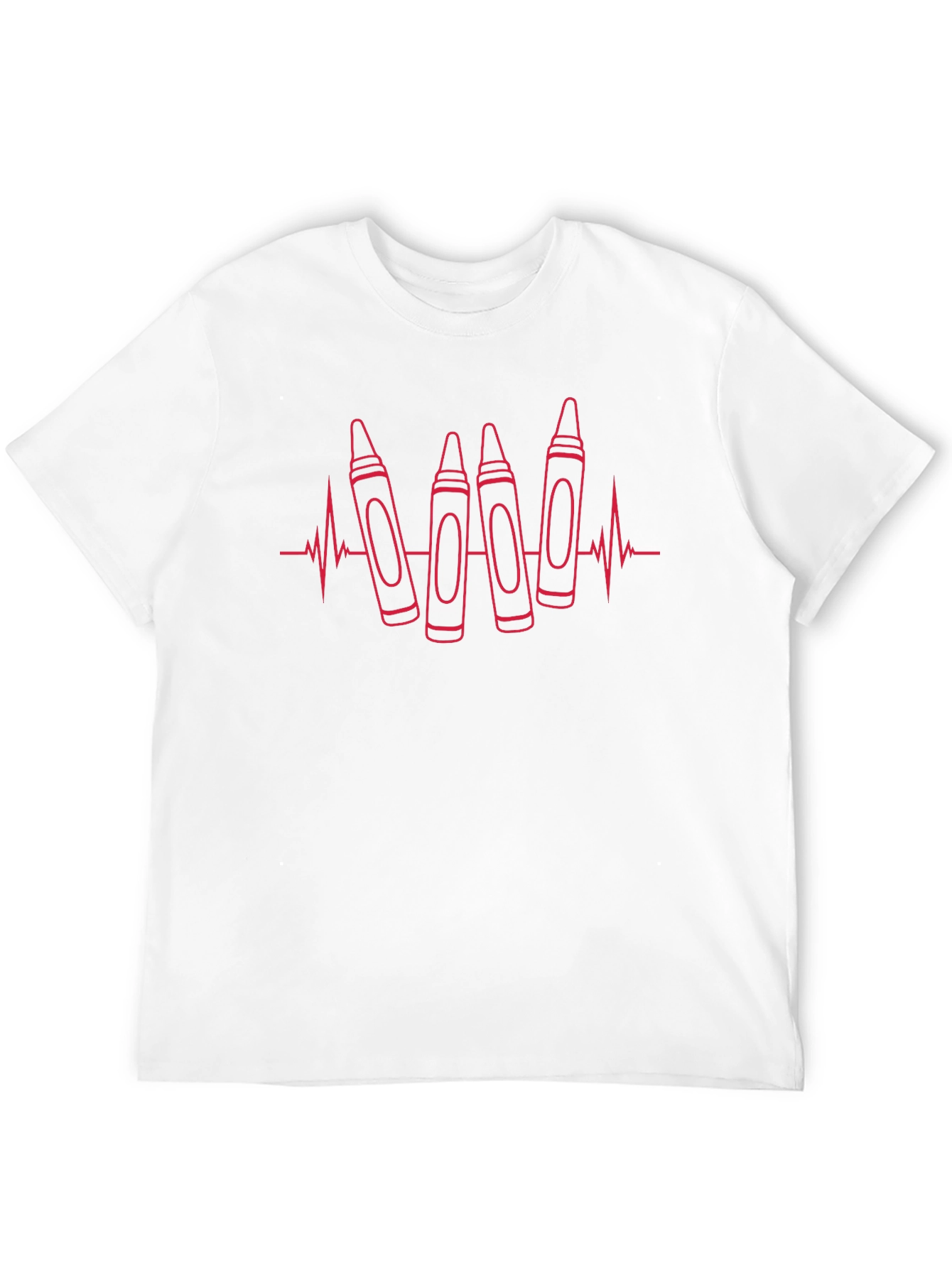 Crayon Heartbeat T-Shirt - Teacher Gift