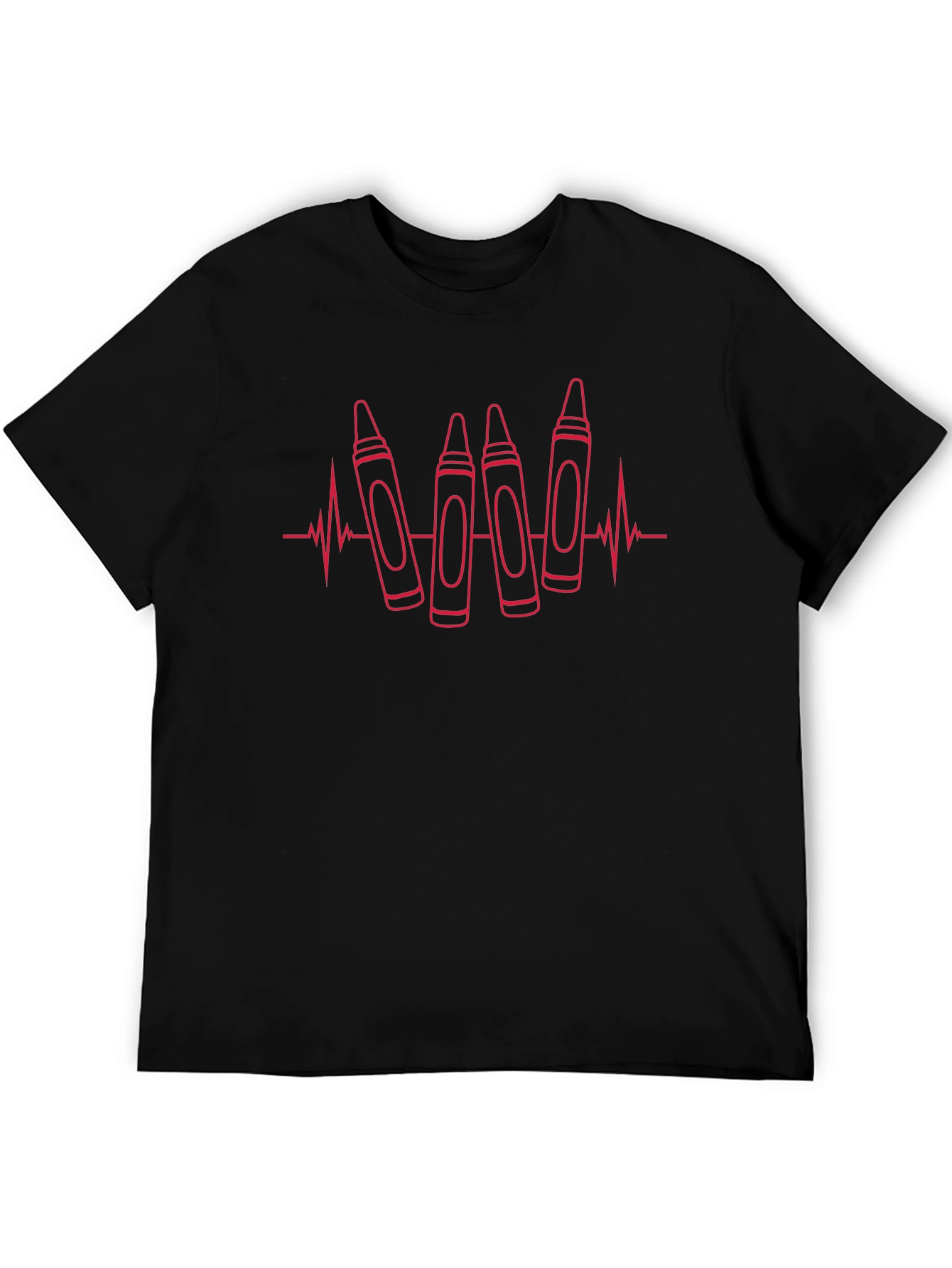 Crayon Heartbeat T-Shirt - Teacher Gift
