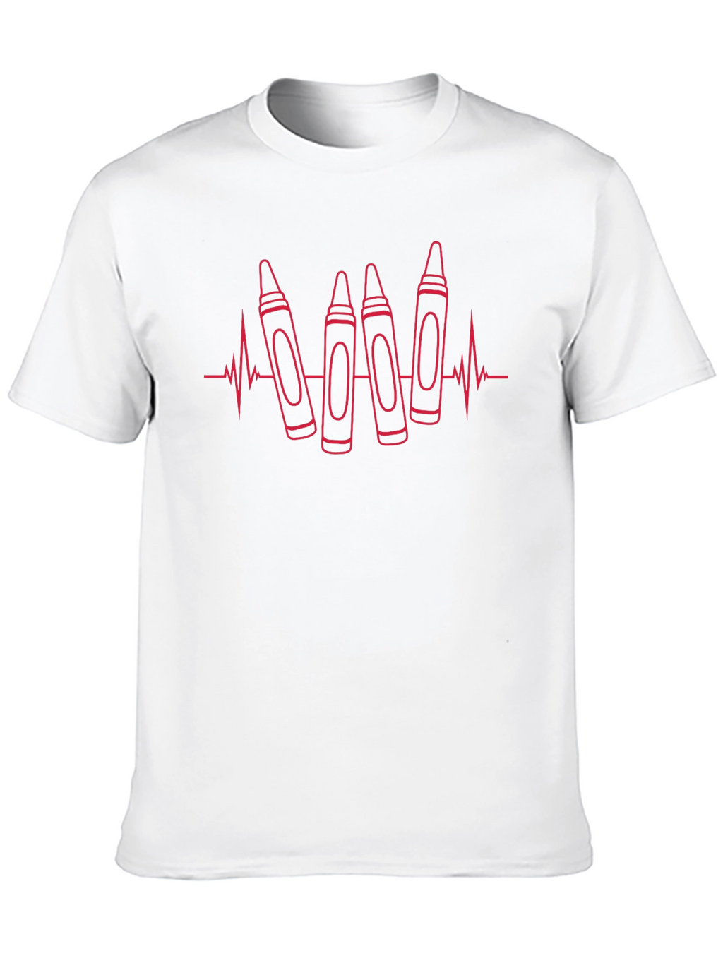 Crayon Heartbeat T-Shirt - Teacher Gift