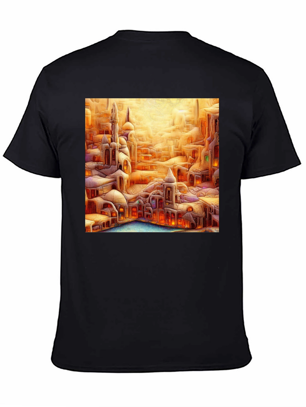 Fantasy Cityscape Graphic Tee - Unique Art T-Shirt