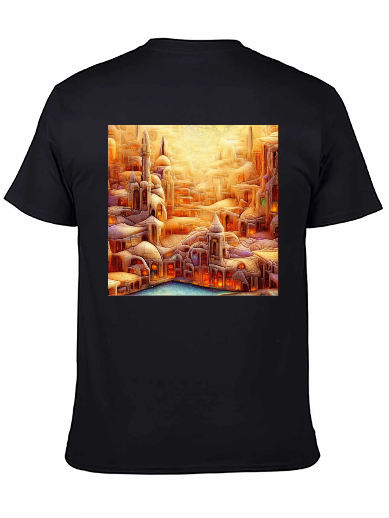 Fantasy Cityscape Graphic Tee - Unique Art T-Shirt