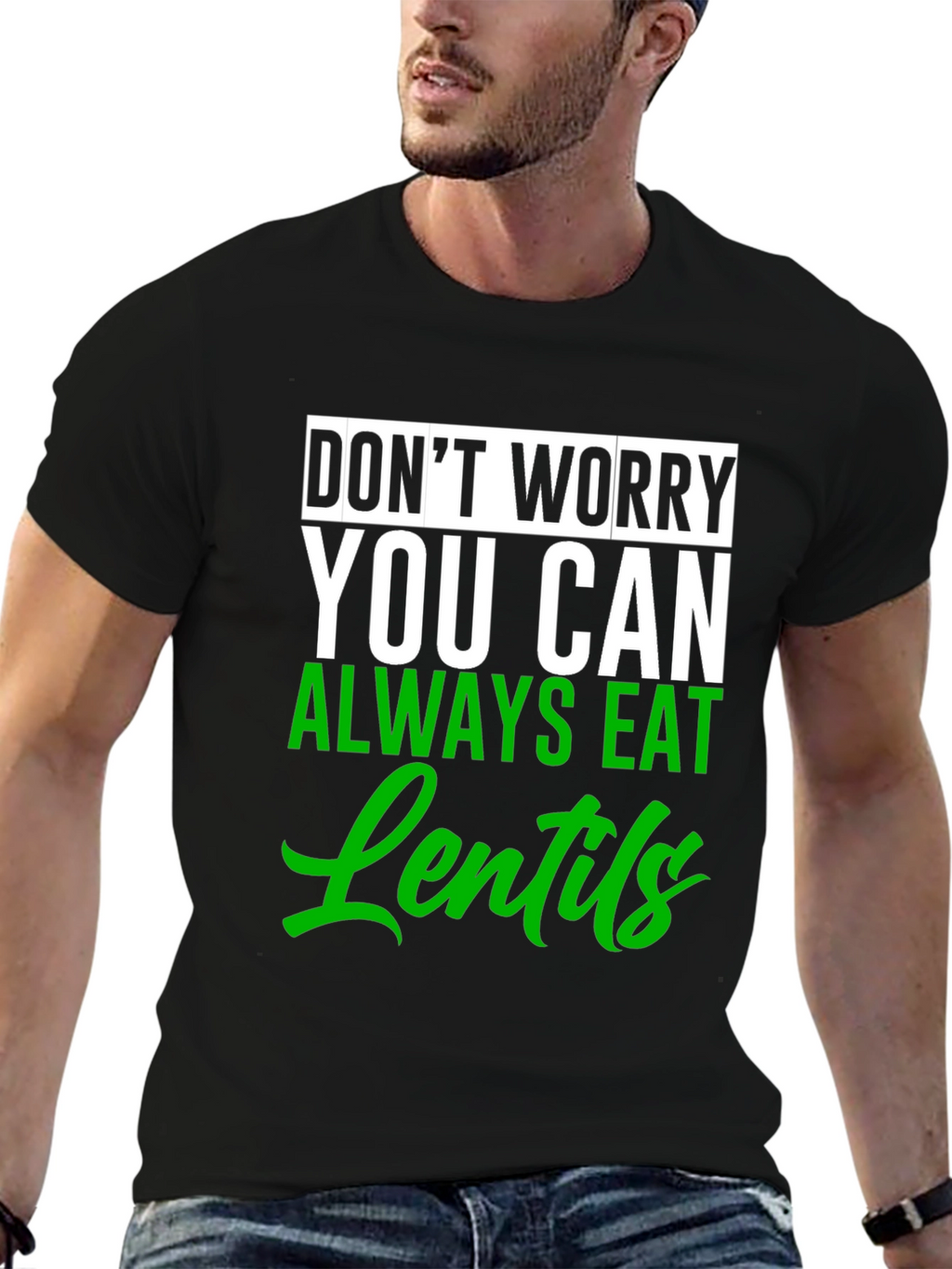 Eat Lentils Graphic Tee - Funny Vegan T-Shirt