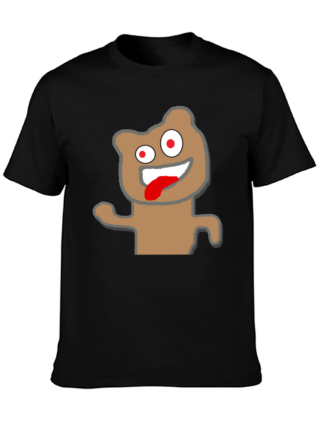 Crazy Cartoon Bear Black T-Shirt
