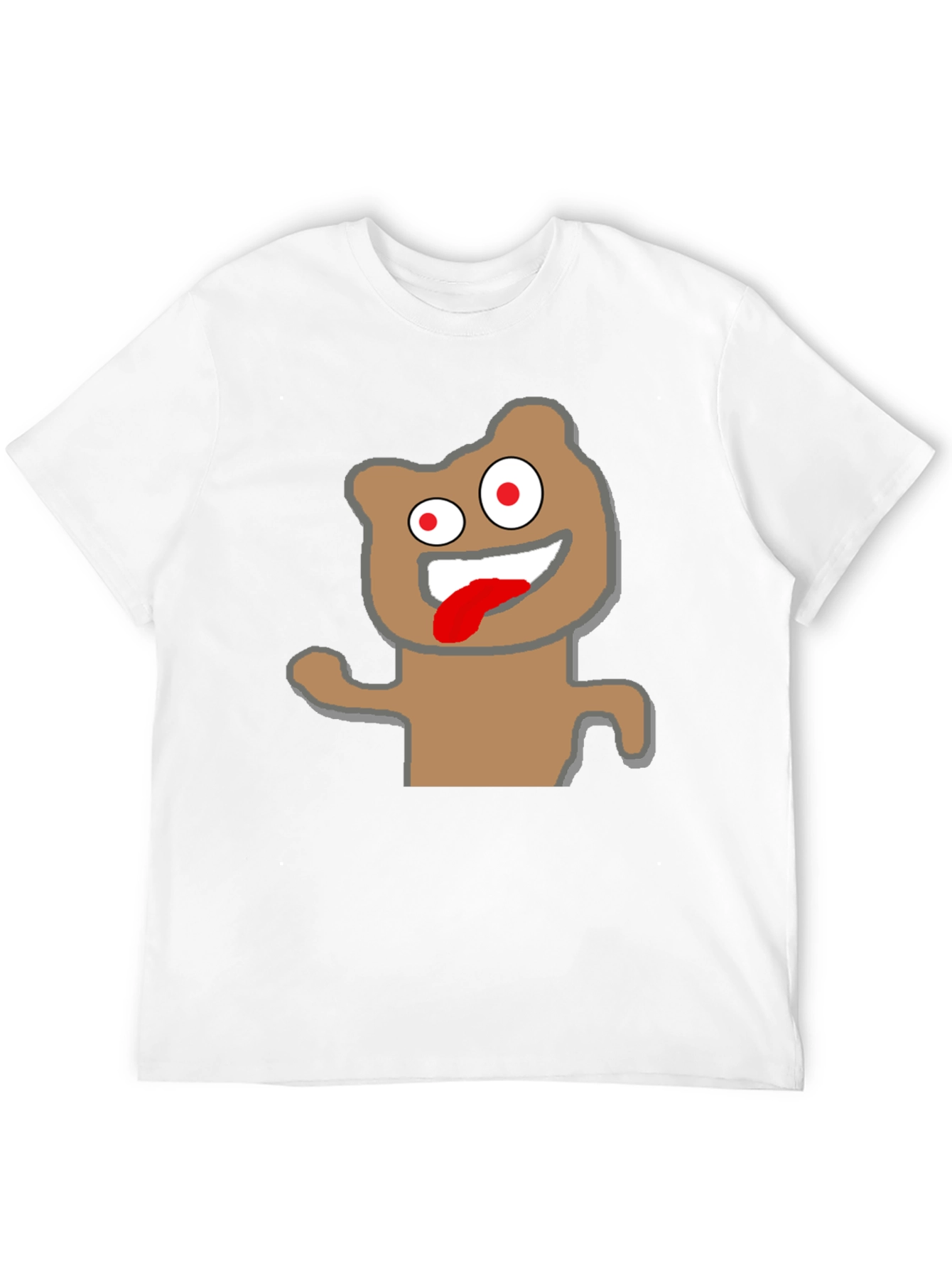 Crazy Cartoon Bear Black T-Shirt