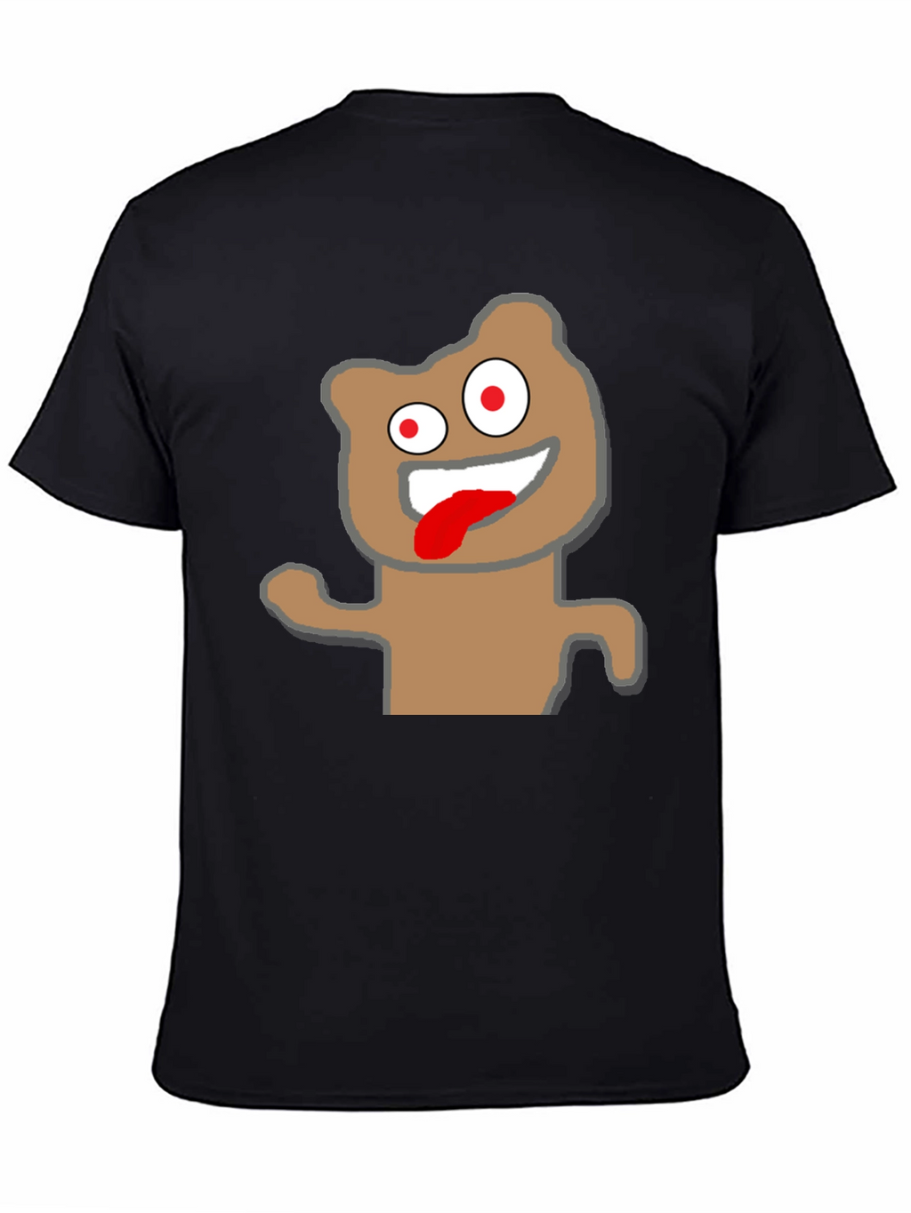 Crazy Cartoon Bear Black T-Shirt