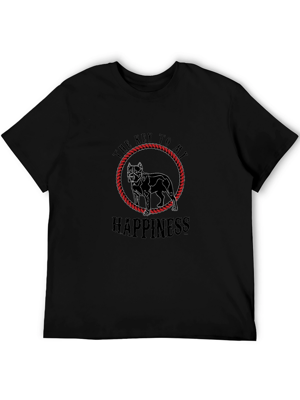 Dog Lovers Happiness Graphic Tee - Black