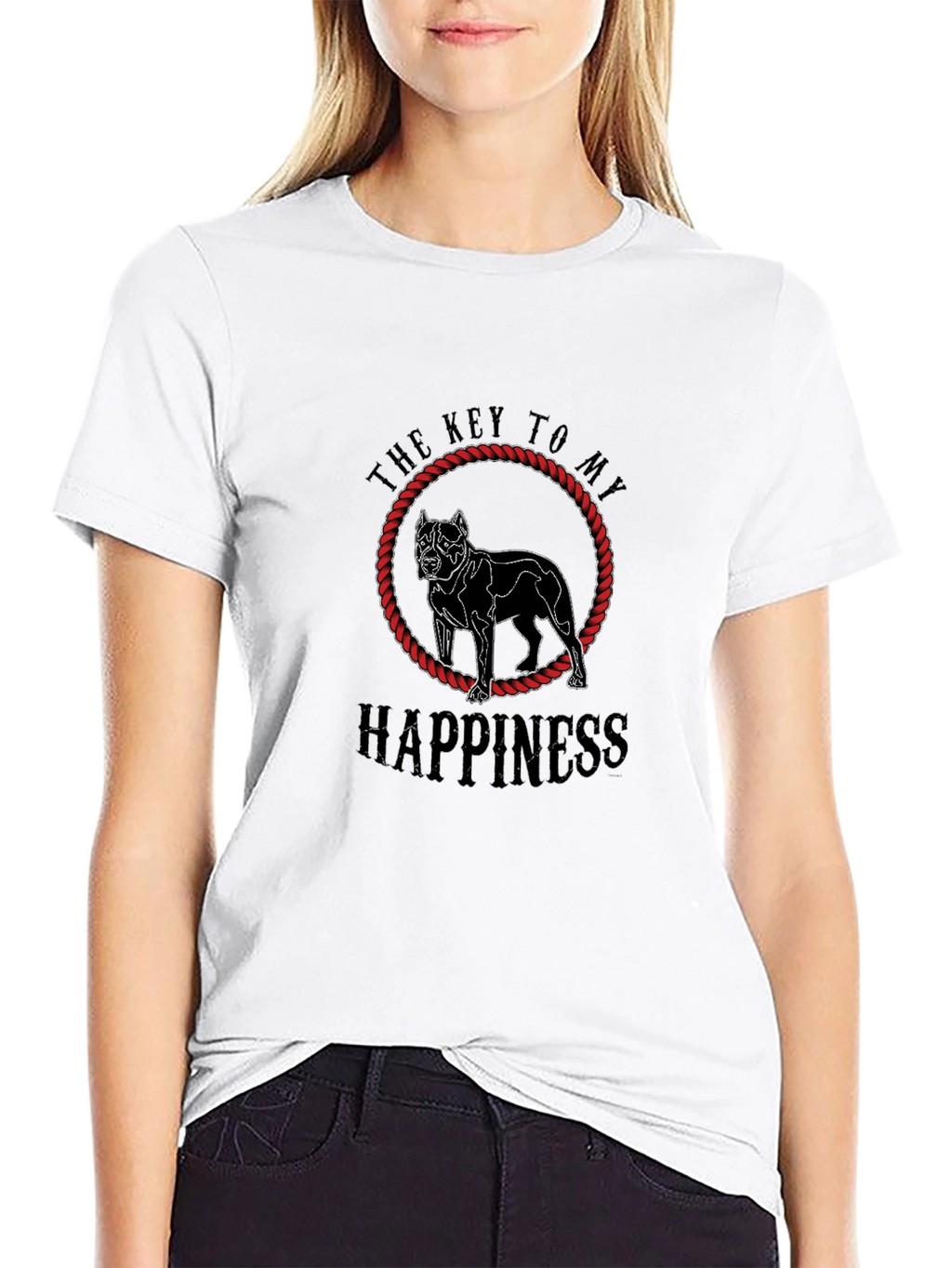 Dog Lovers Happiness Graphic Tee - Black
