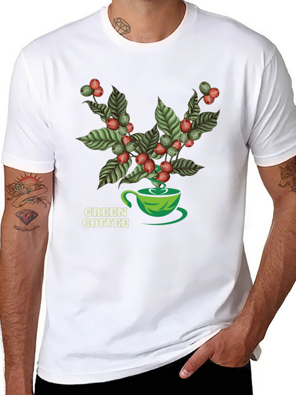Green Coffee Graphic T-Shirt