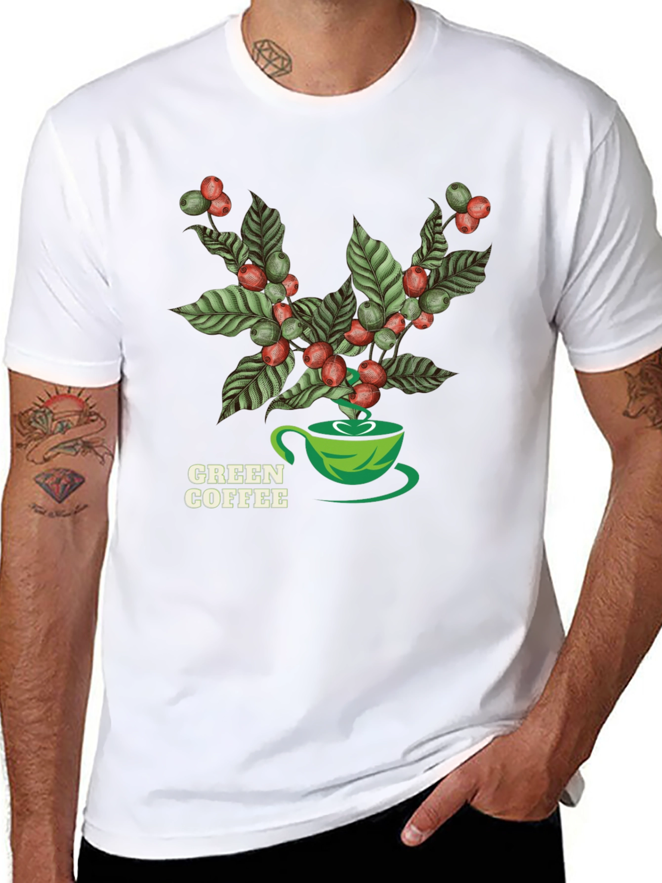 Green Coffee Graphic T-Shirt