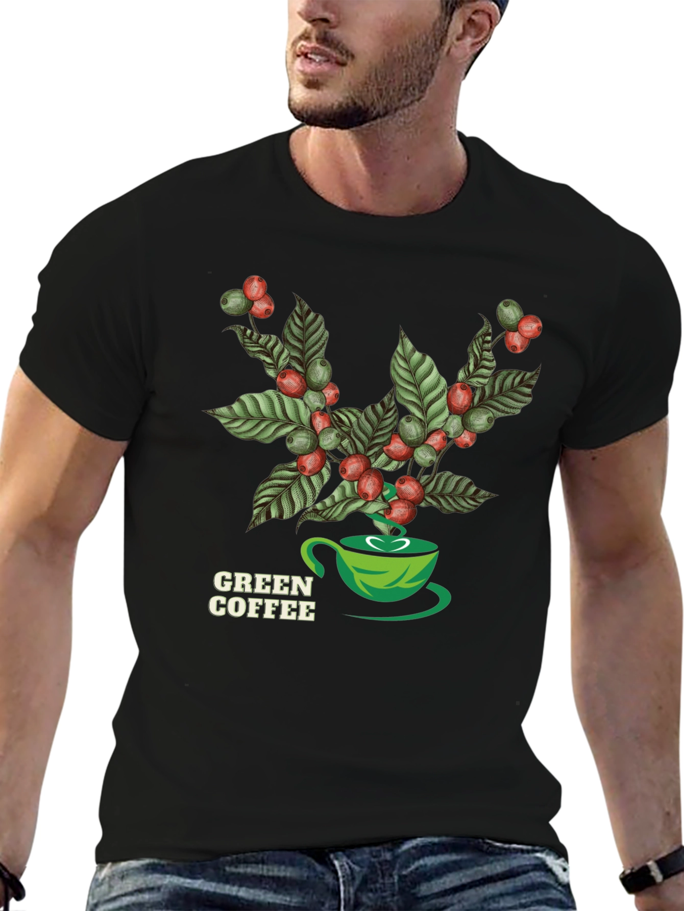 Green Coffee Graphic T-Shirt
