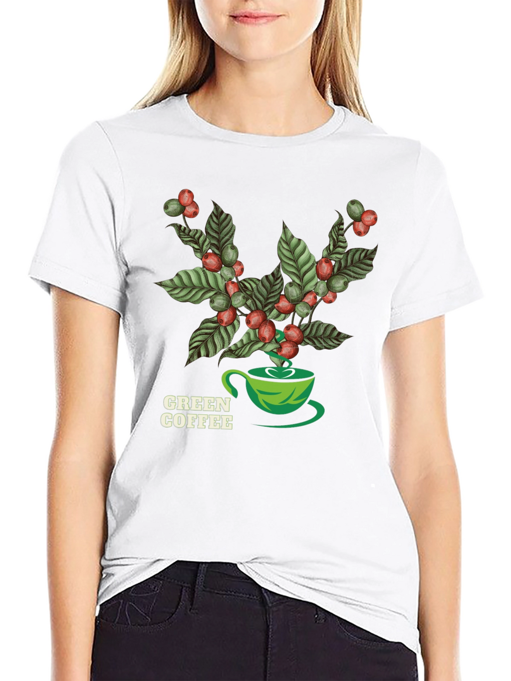 Green Coffee Graphic T-Shirt