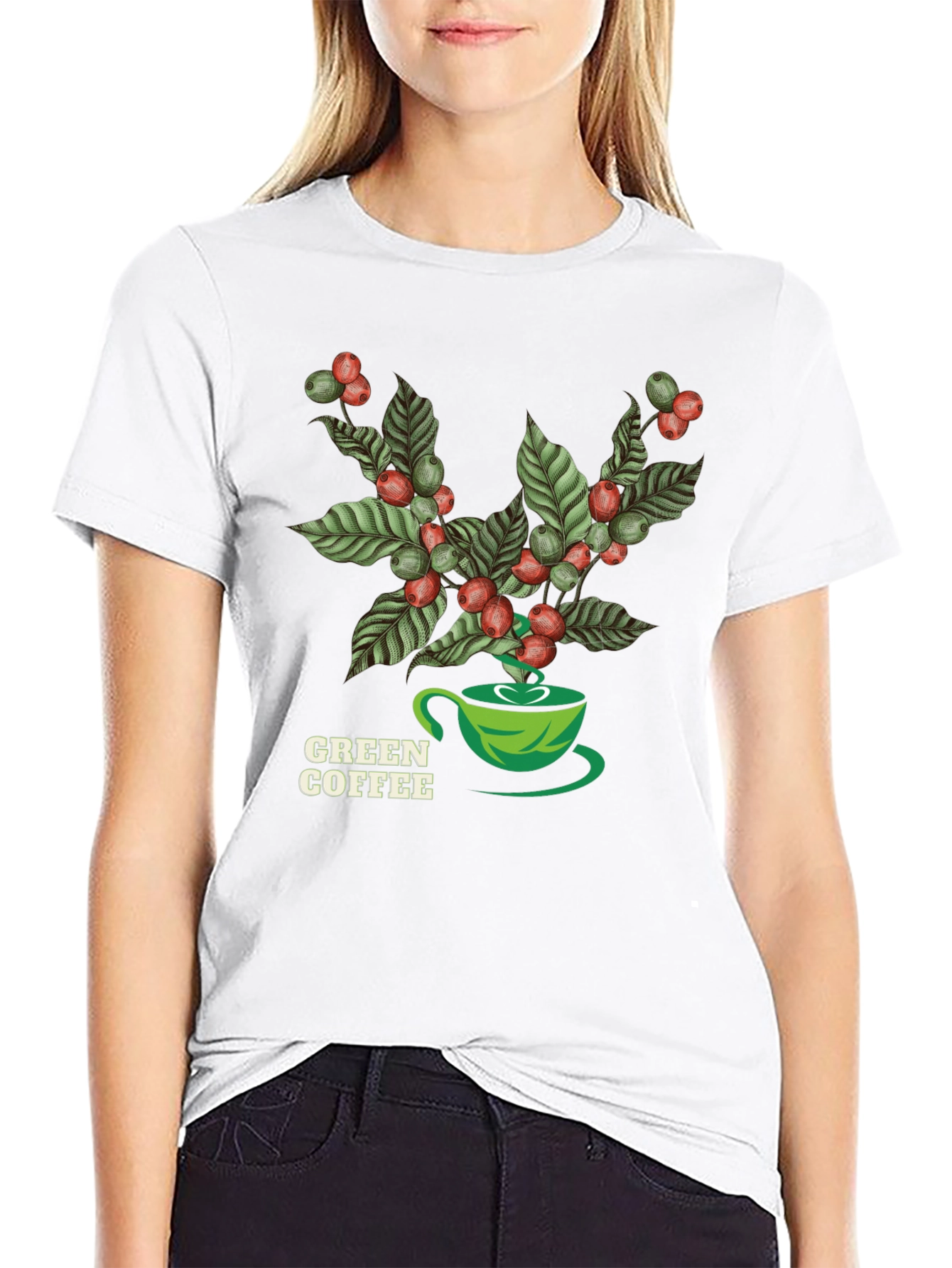 Green Coffee Graphic T-Shirt