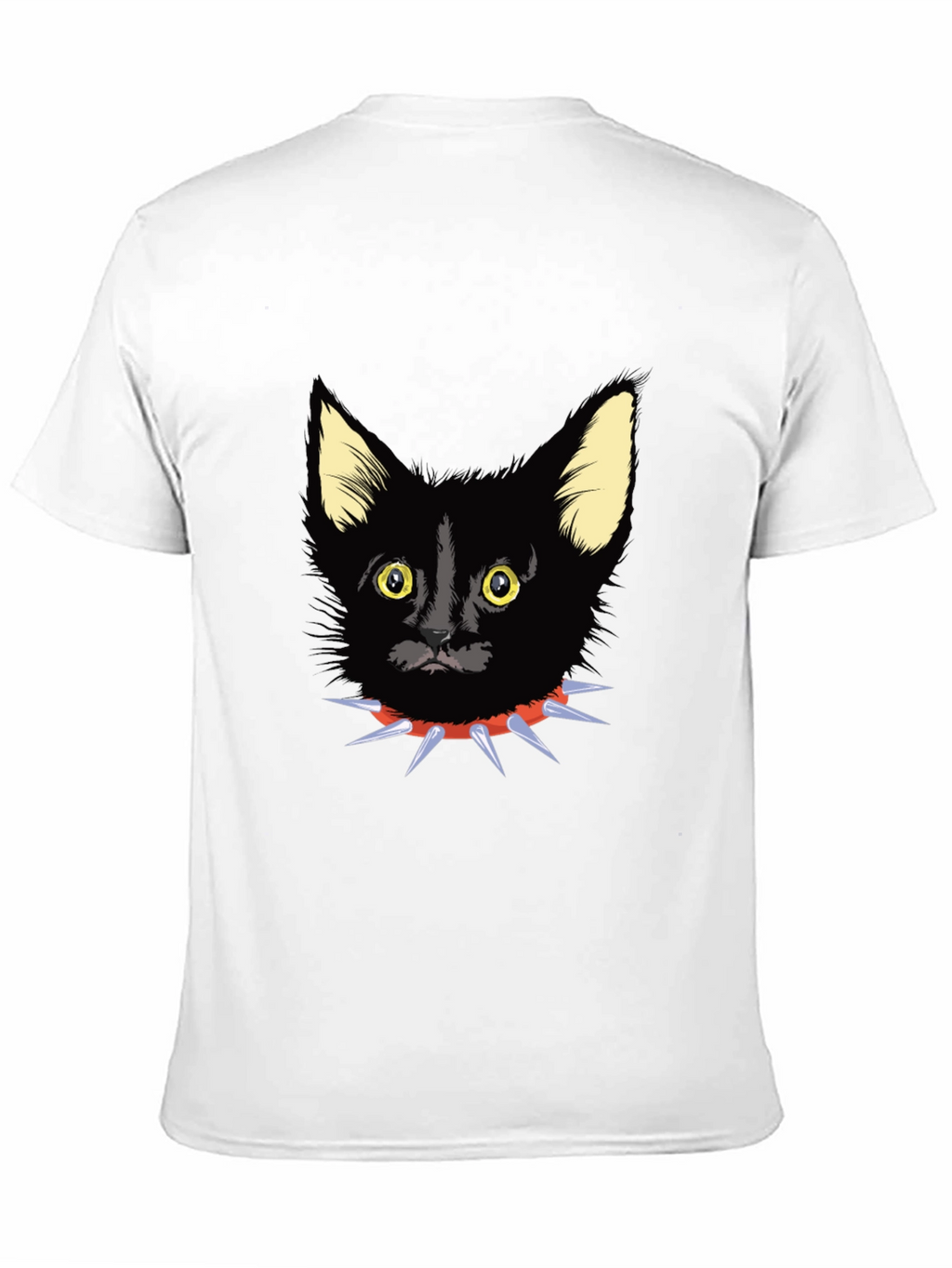 Black Cat Spike Collar Graphic Tee