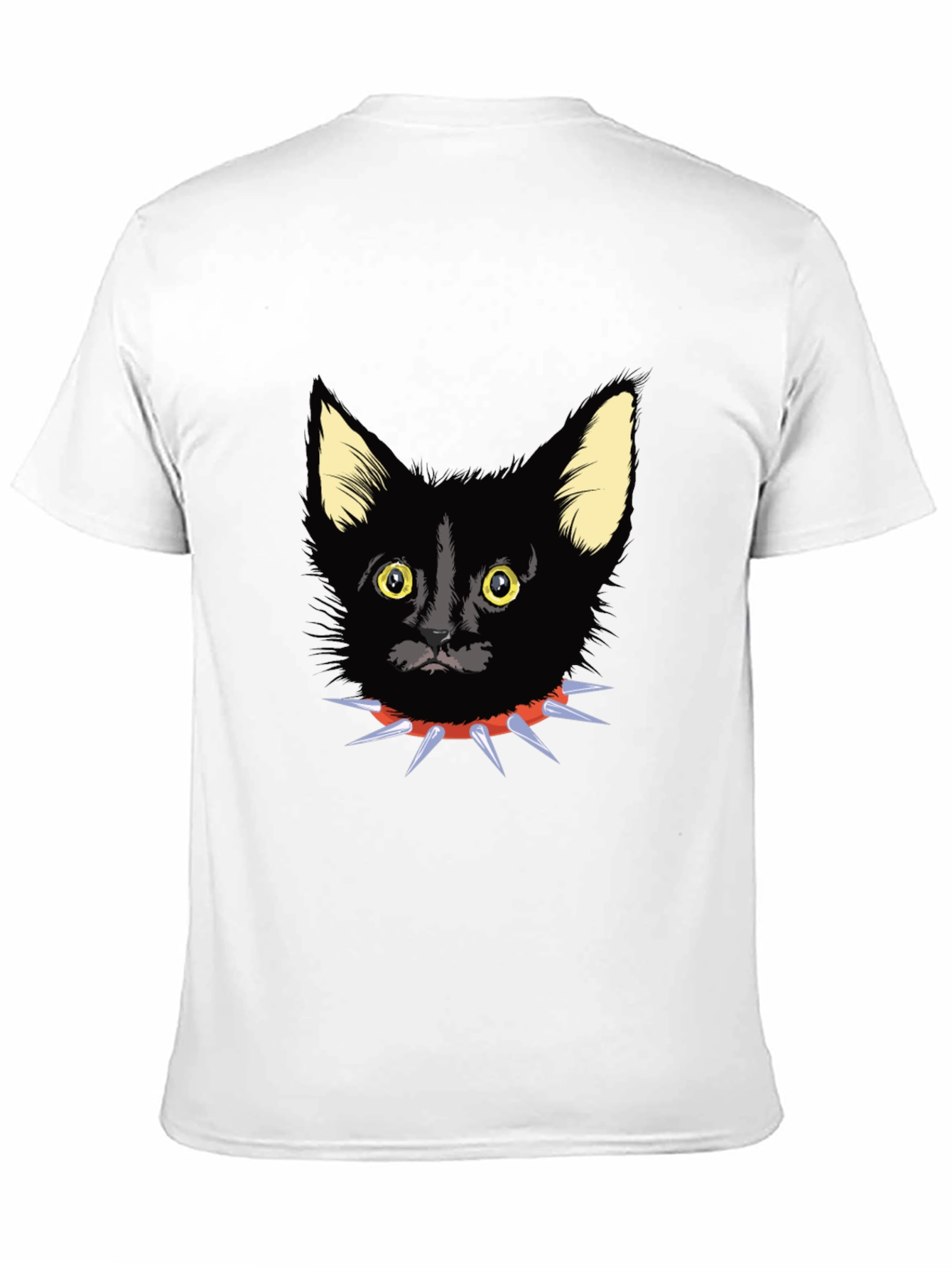 Black Cat Spike Collar Graphic Tee