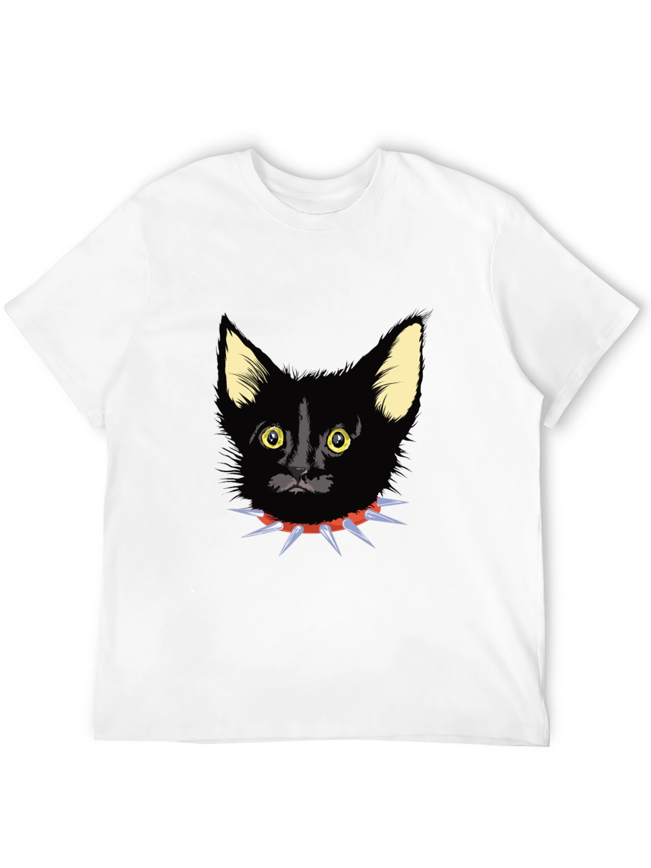 Black Cat Spike Collar Graphic Tee