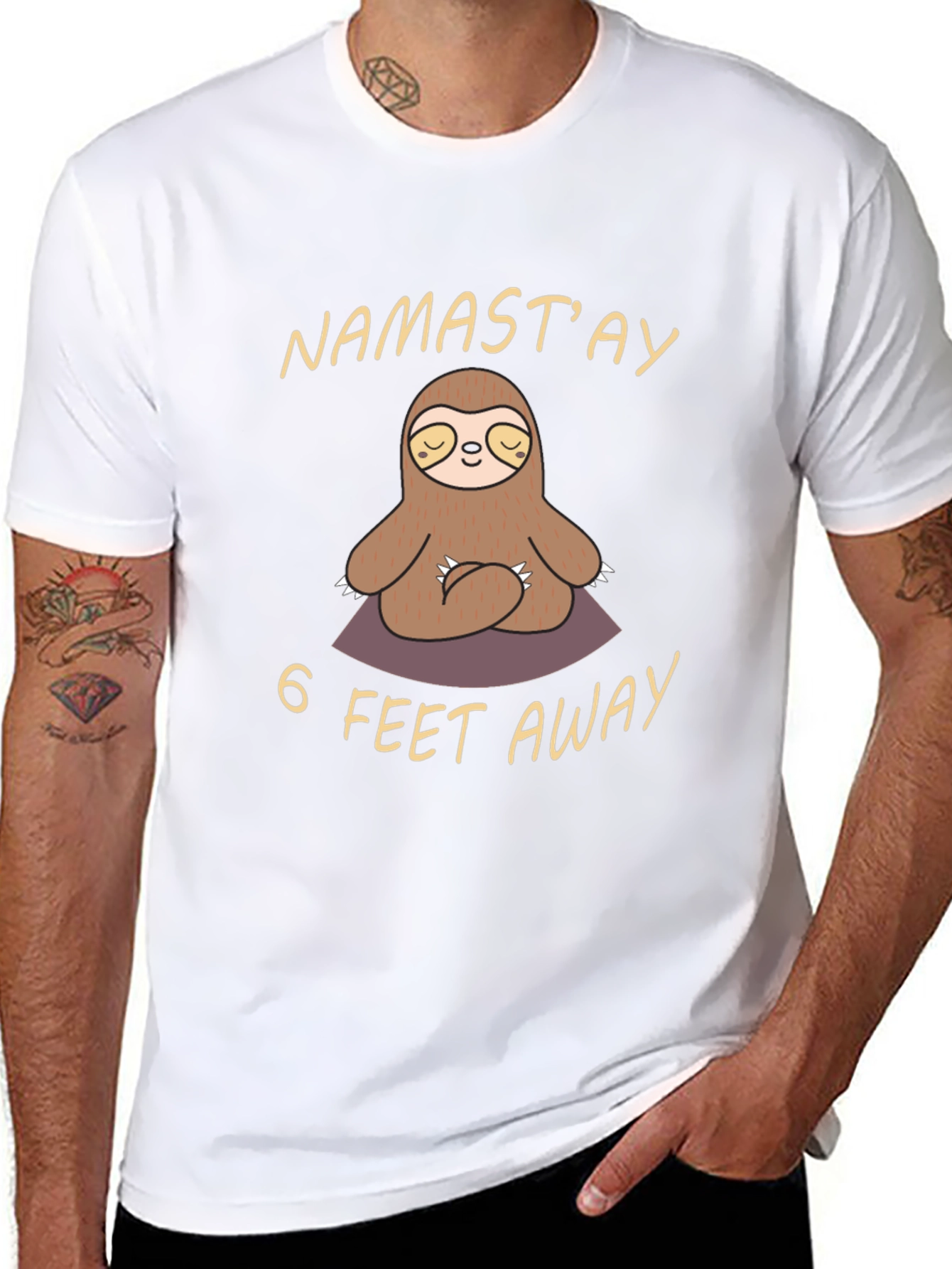 Namastay 6 Feet Away Sloth T-Shirt