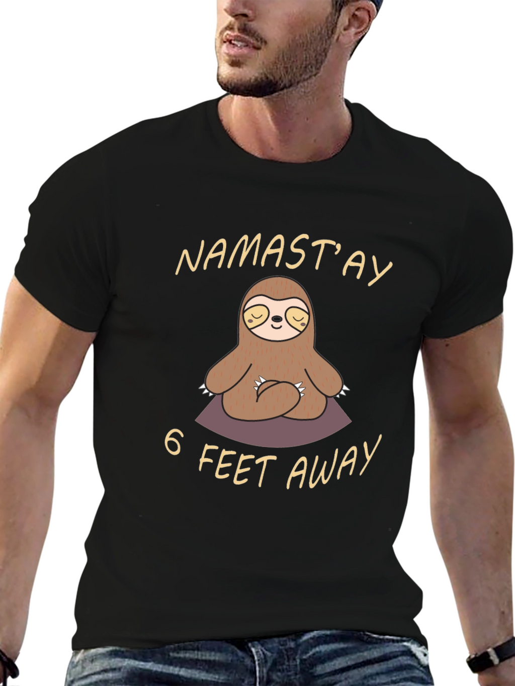 Namastay 6 Feet Away Sloth T-Shirt