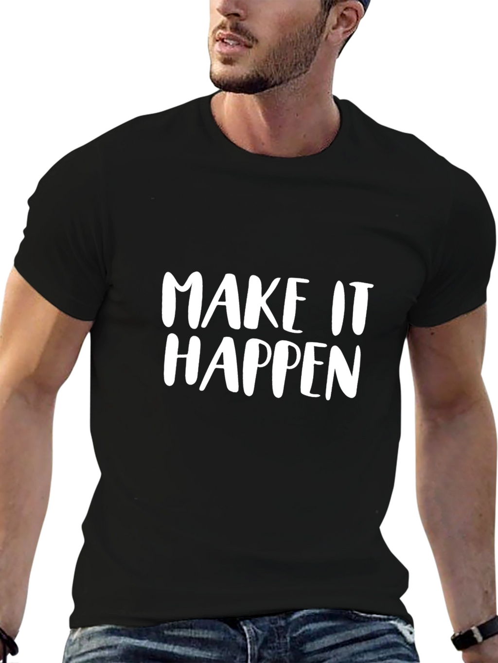 Make It Happen Graphic Tee - Black Cotton