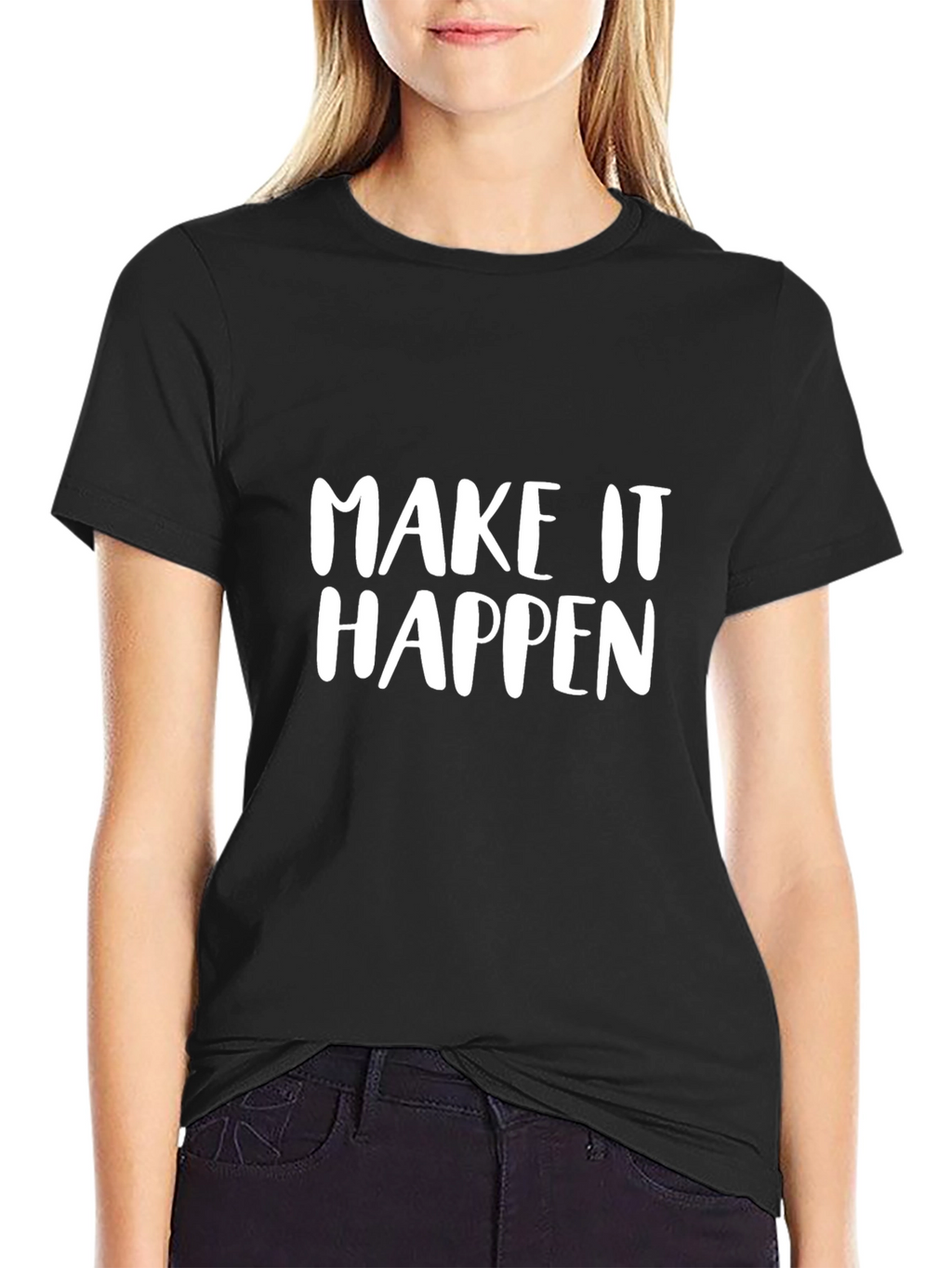Make It Happen Graphic Tee - Black Cotton
