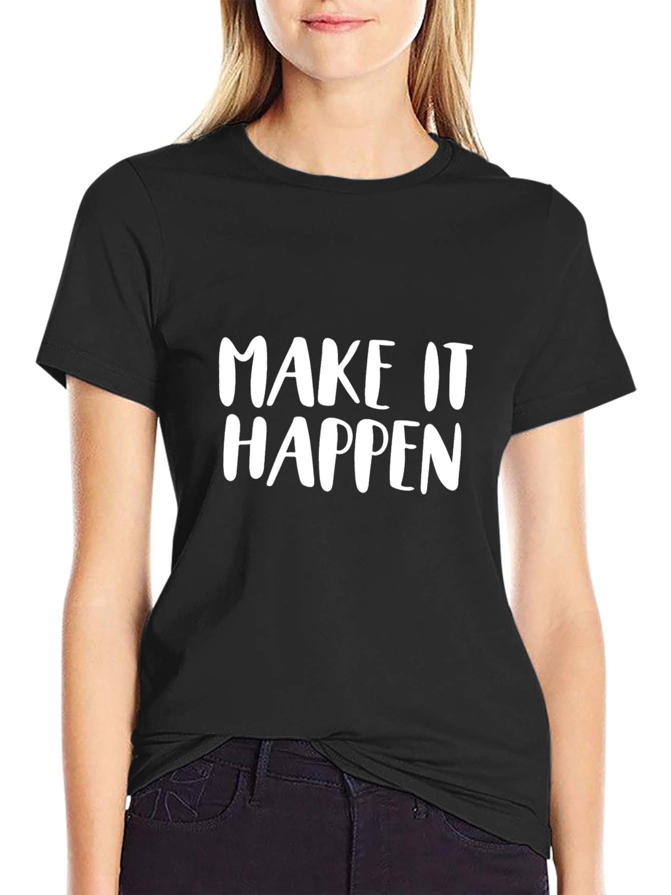 Make It Happen Graphic Tee - Black Cotton