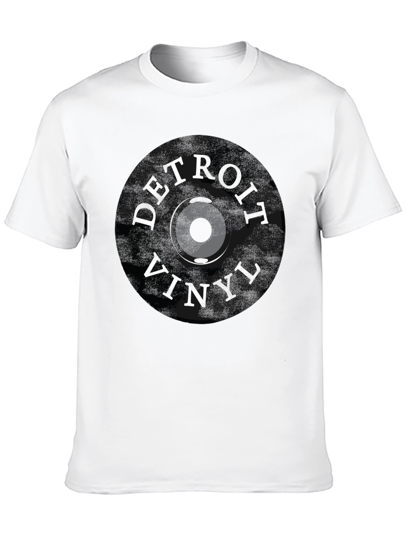 Detroit Vinyl Record T-Shirt - Black