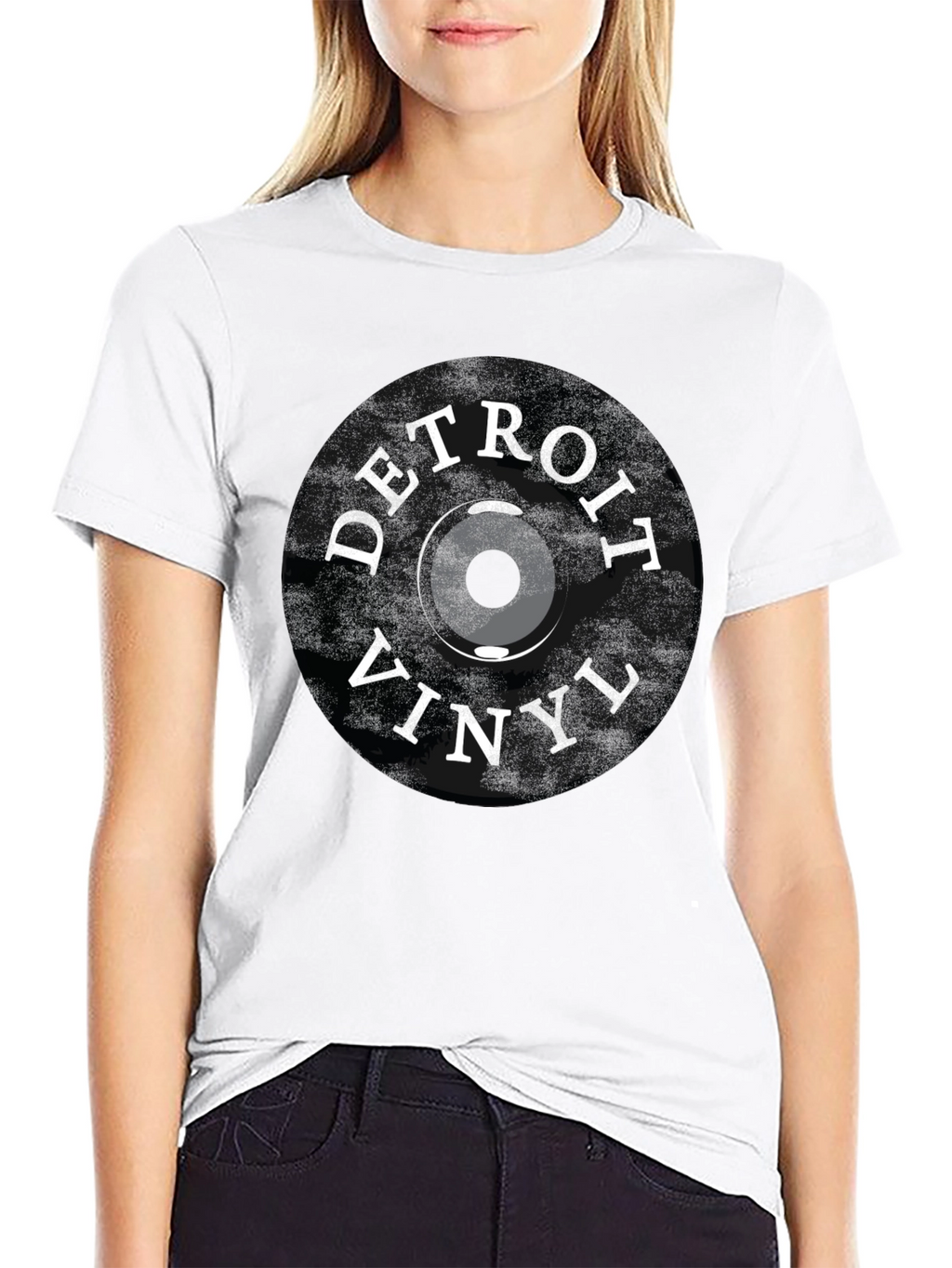 Detroit Vinyl Record T-Shirt - Black