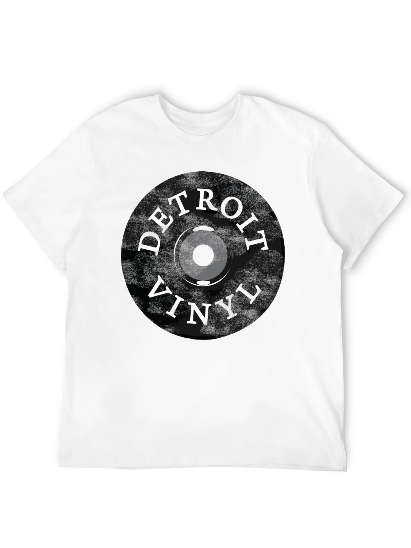 Detroit Vinyl Record T-Shirt - Black