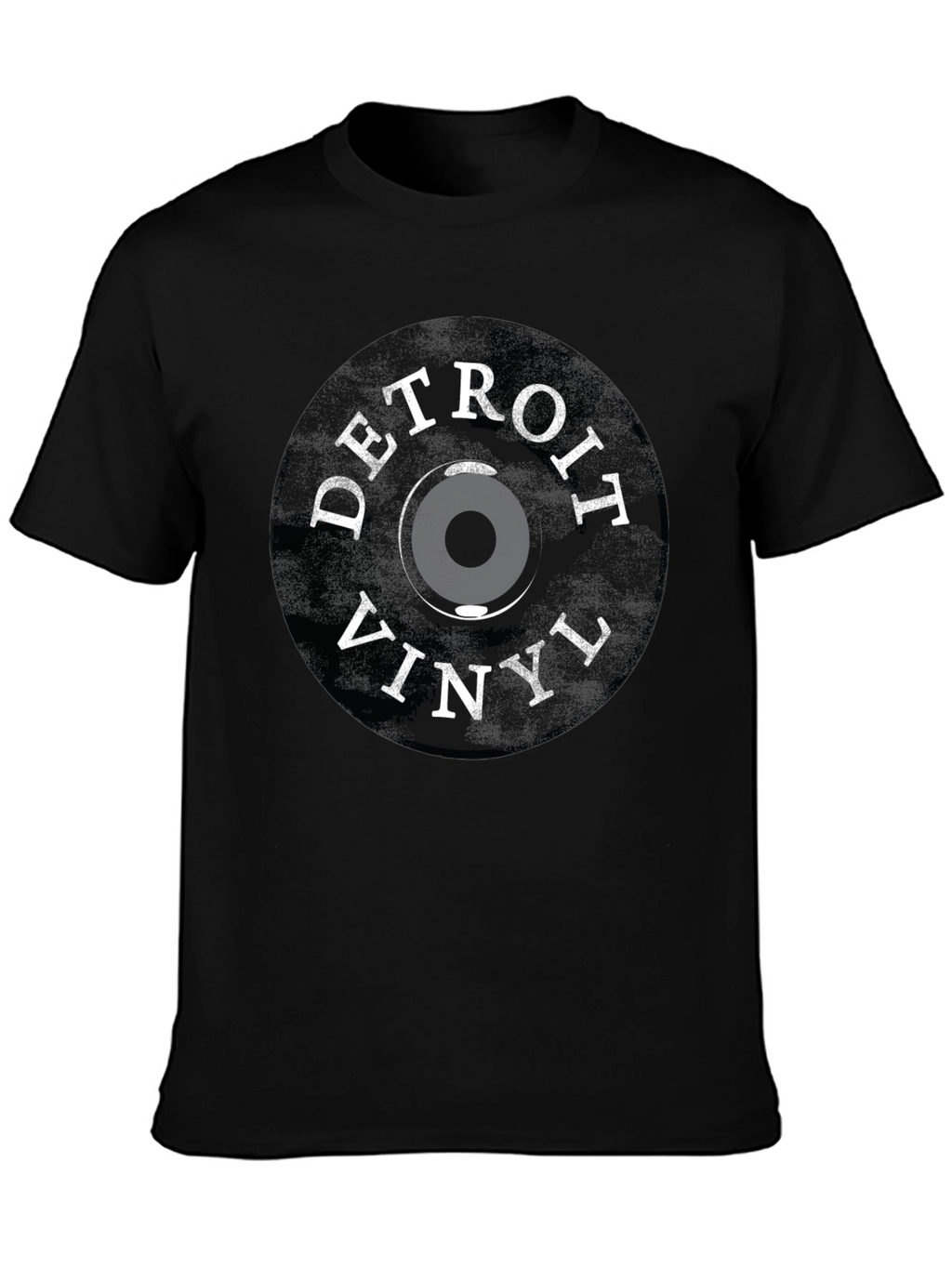 Detroit Vinyl Record T-Shirt - Black