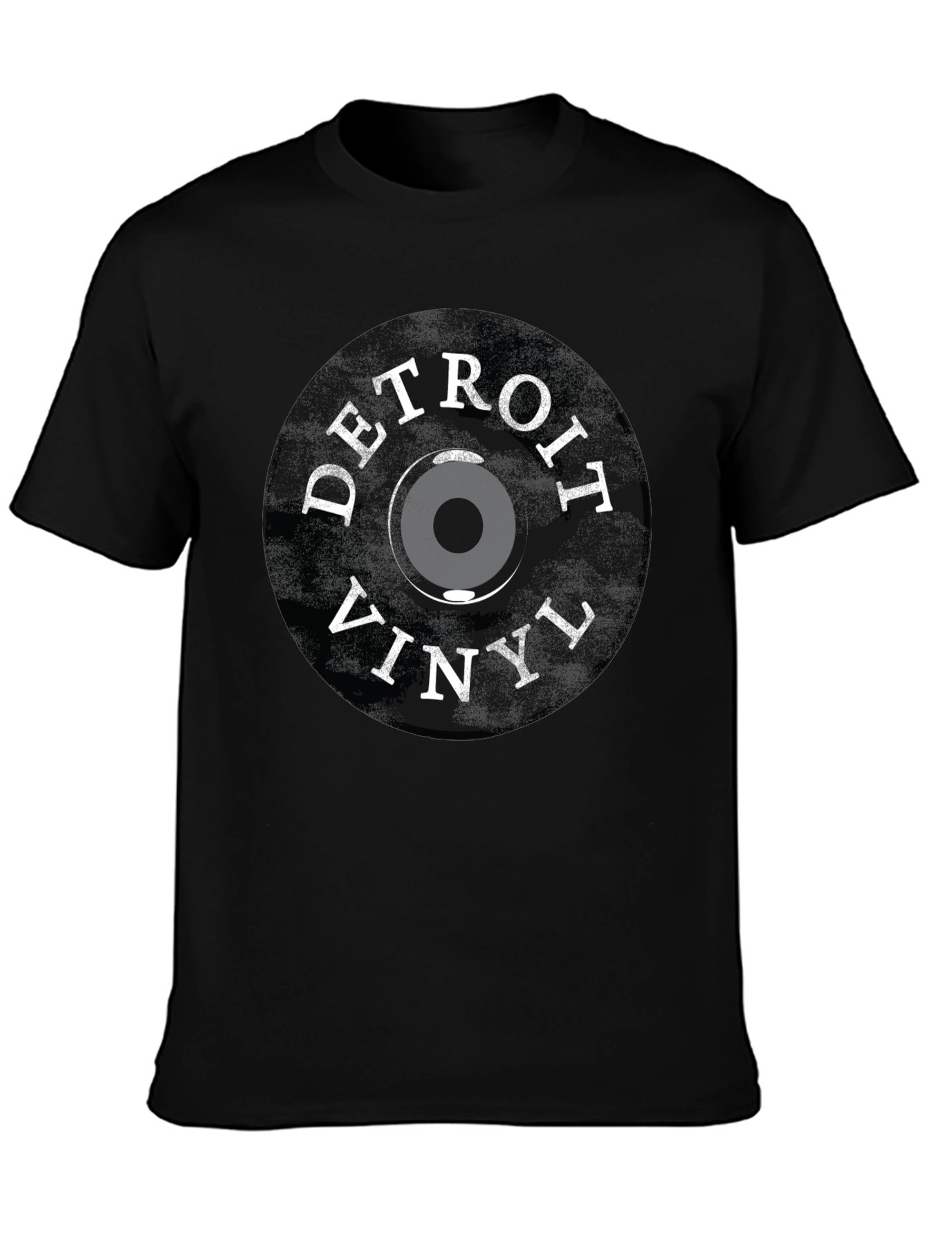 Detroit Vinyl Record T-Shirt - Black