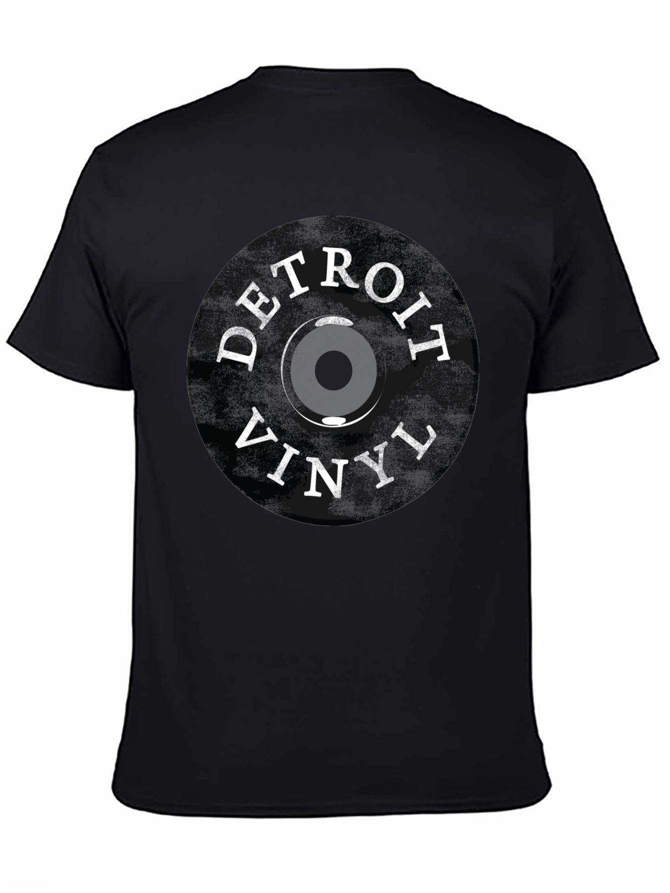 Detroit Vinyl Record T-Shirt - Black