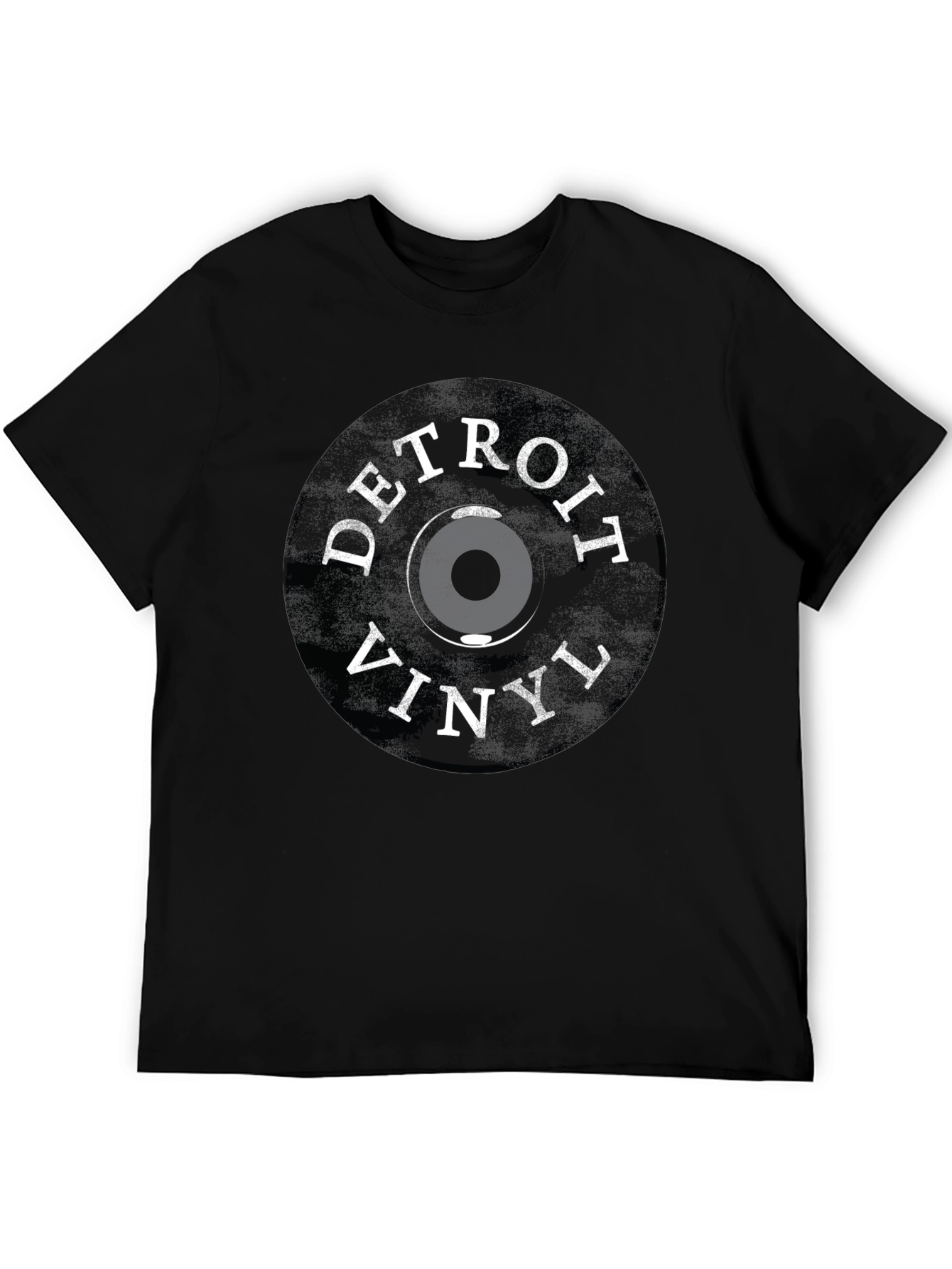 Detroit Vinyl Record T-Shirt - Black
