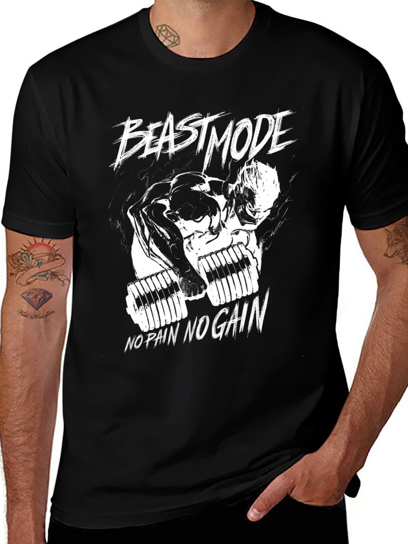 Beast Mode No Pain No Gain Graphic T-Shirt