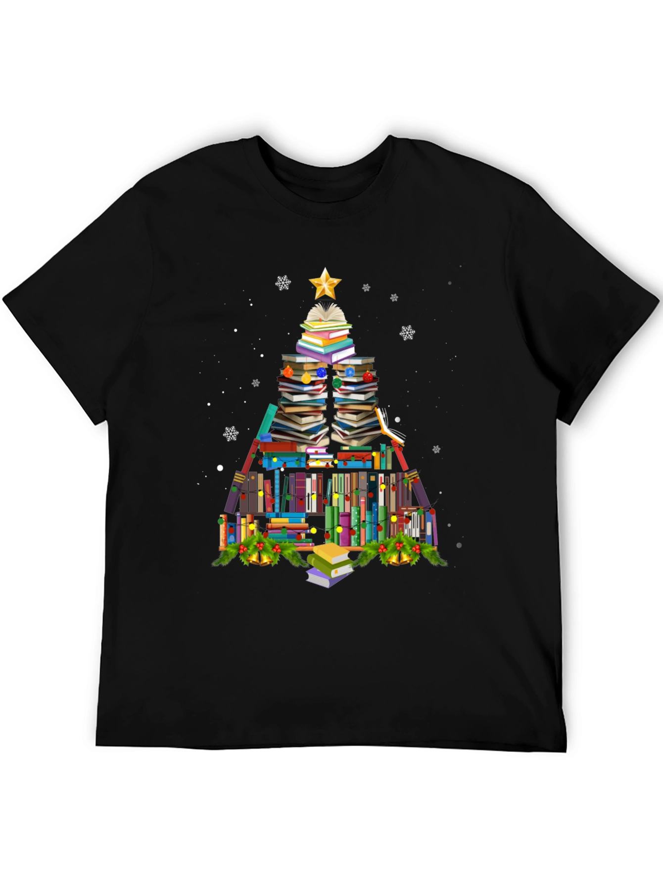 Book Christmas Tree T-Shirt Holiday Tee