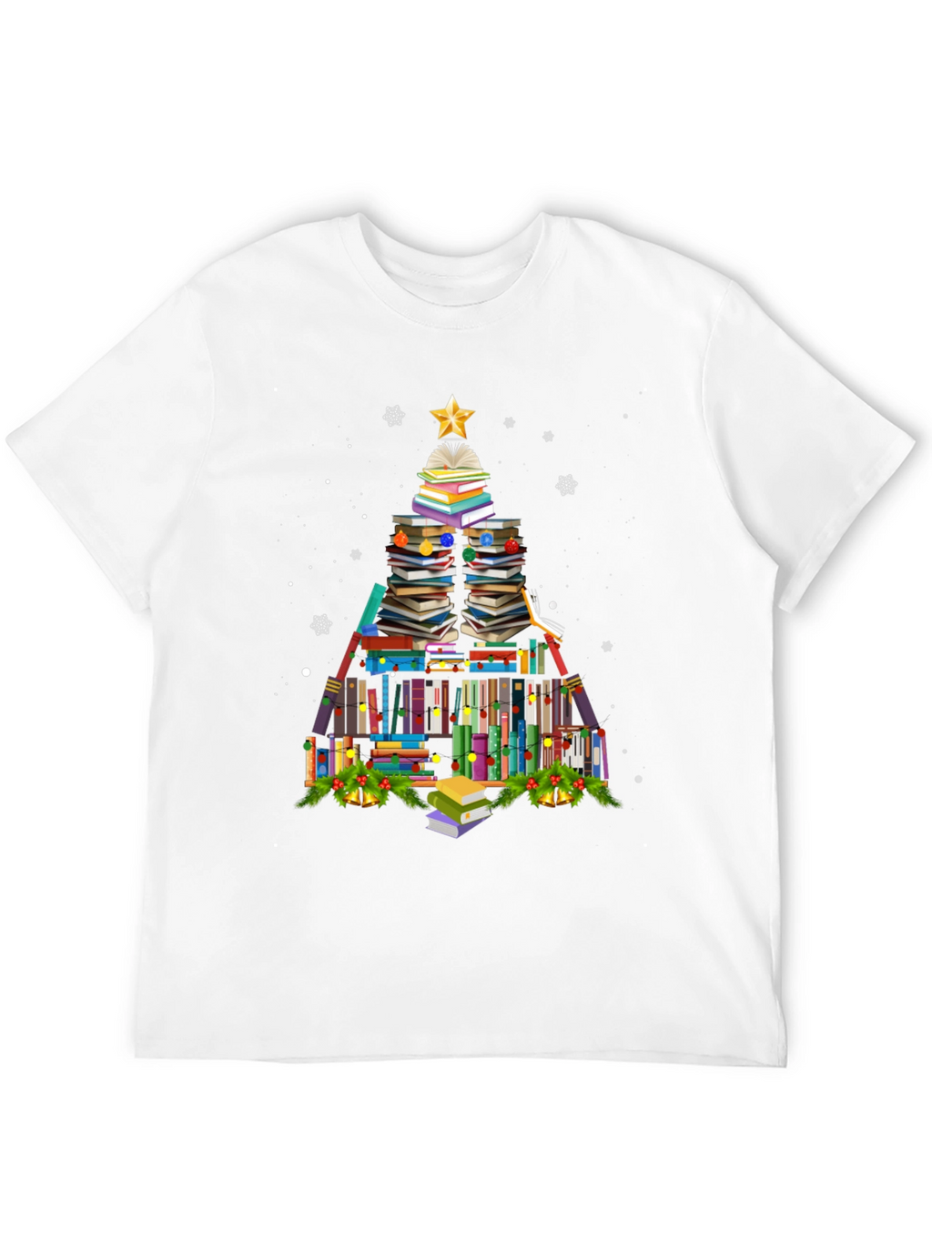 Book Christmas Tree T-Shirt Holiday Tee