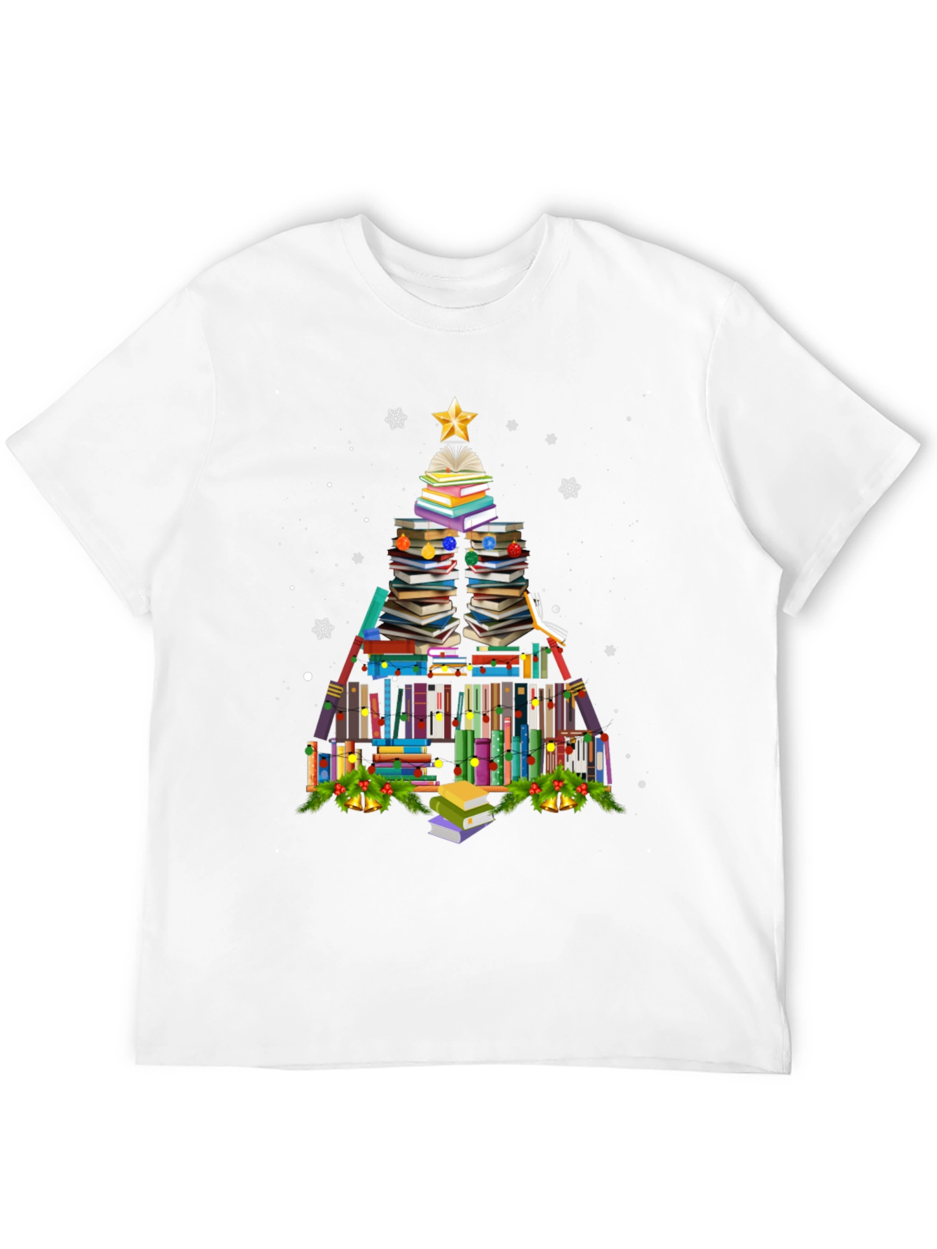 Book Christmas Tree T-Shirt Holiday Tee