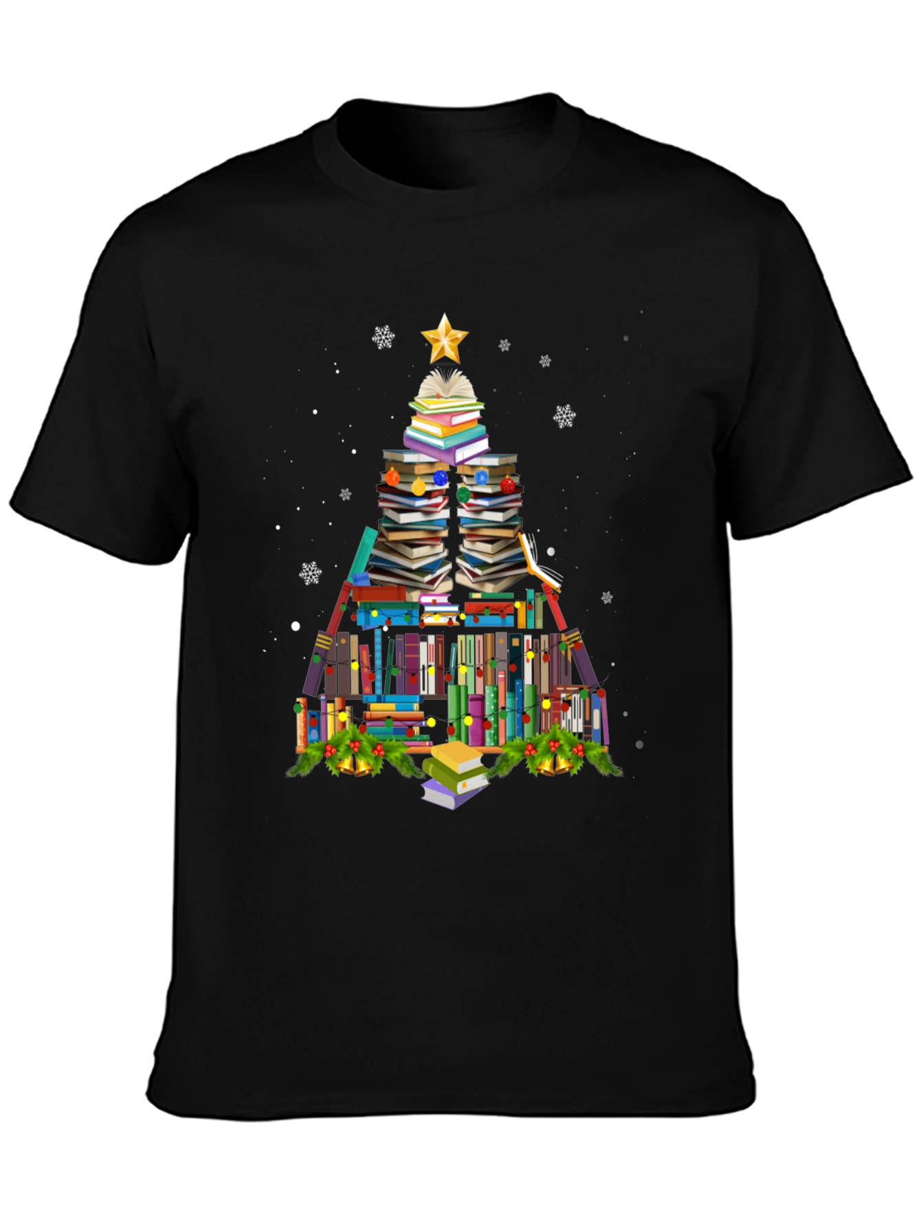Book Christmas Tree T-Shirt Holiday Tee