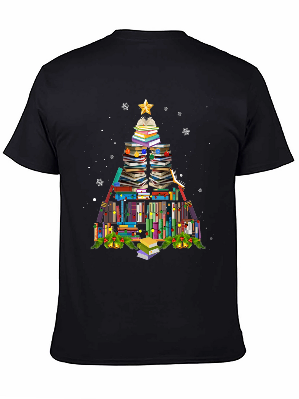 Book Christmas Tree T-Shirt Holiday Tee