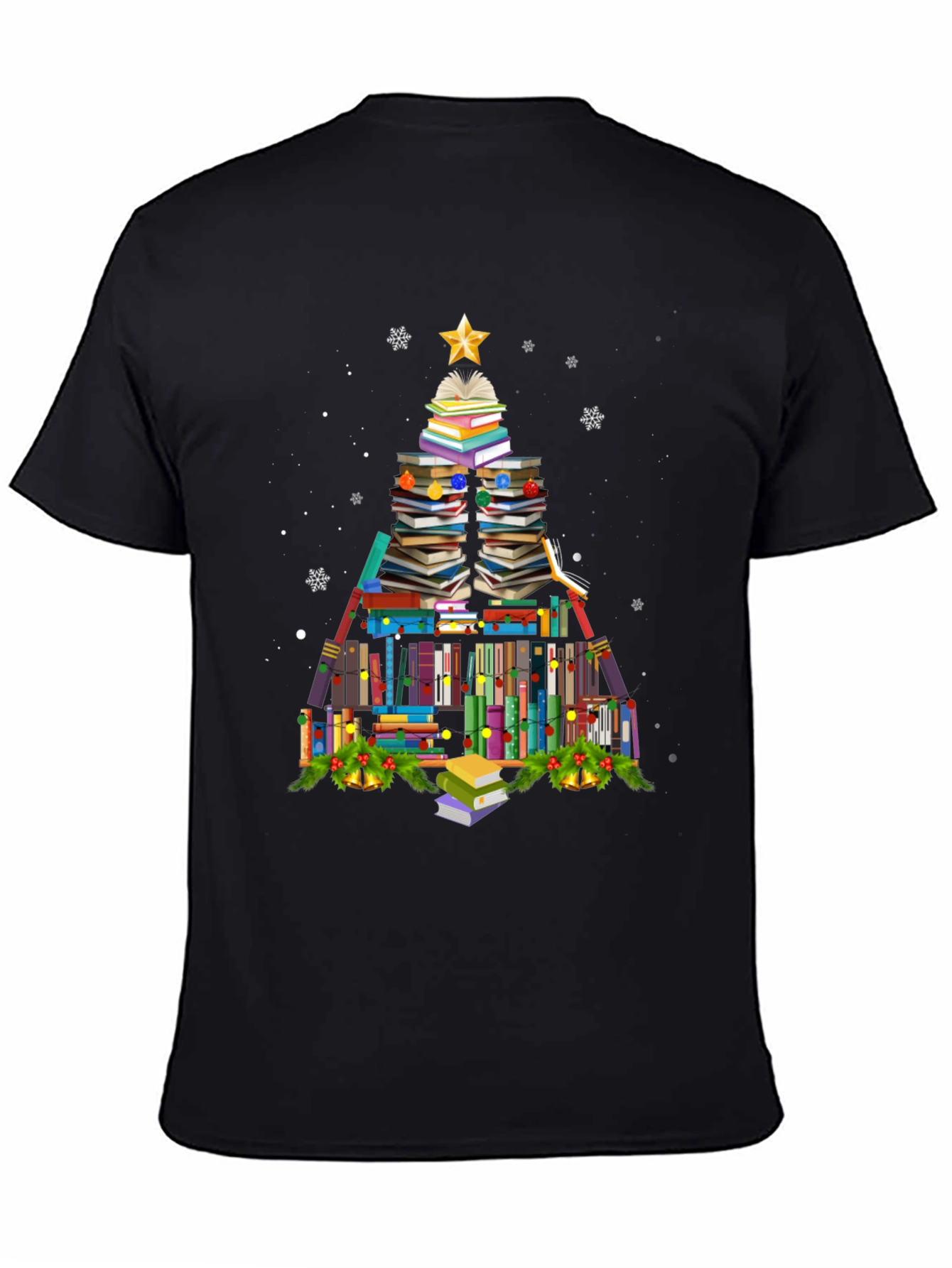 Book Christmas Tree T-Shirt Holiday Tee