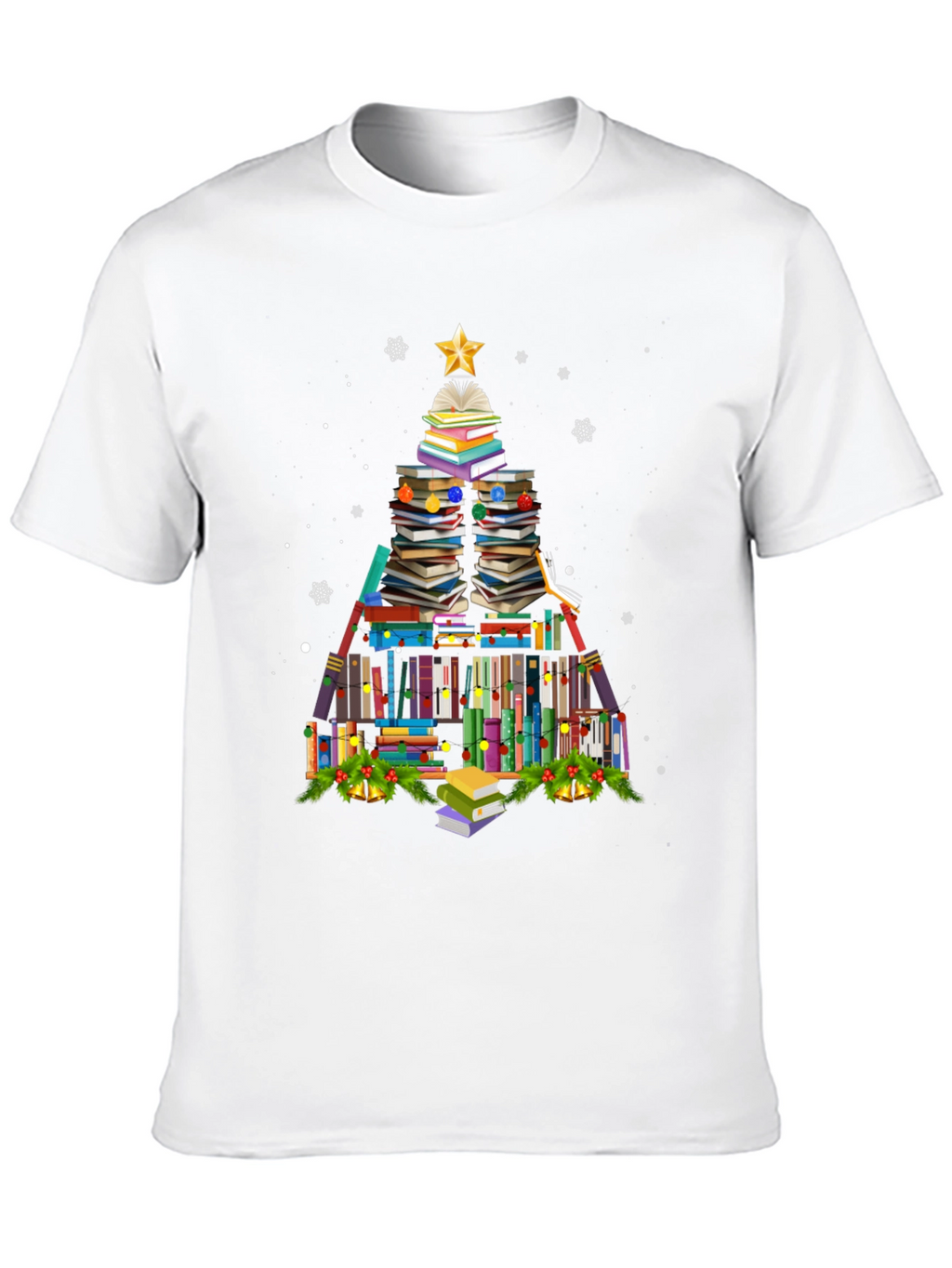 Book Christmas Tree T-Shirt Holiday Tee