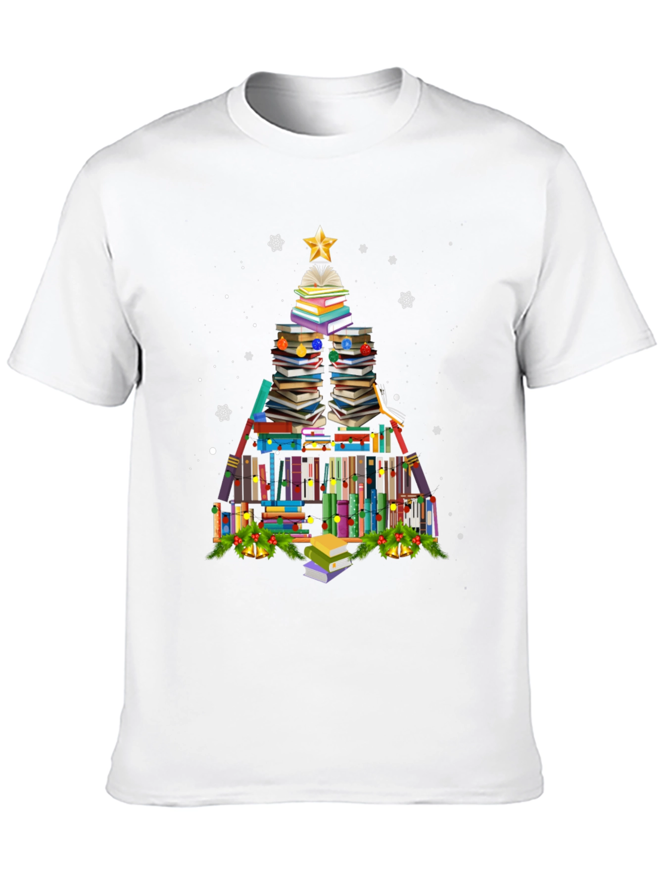Book Christmas Tree T-Shirt Holiday Tee
