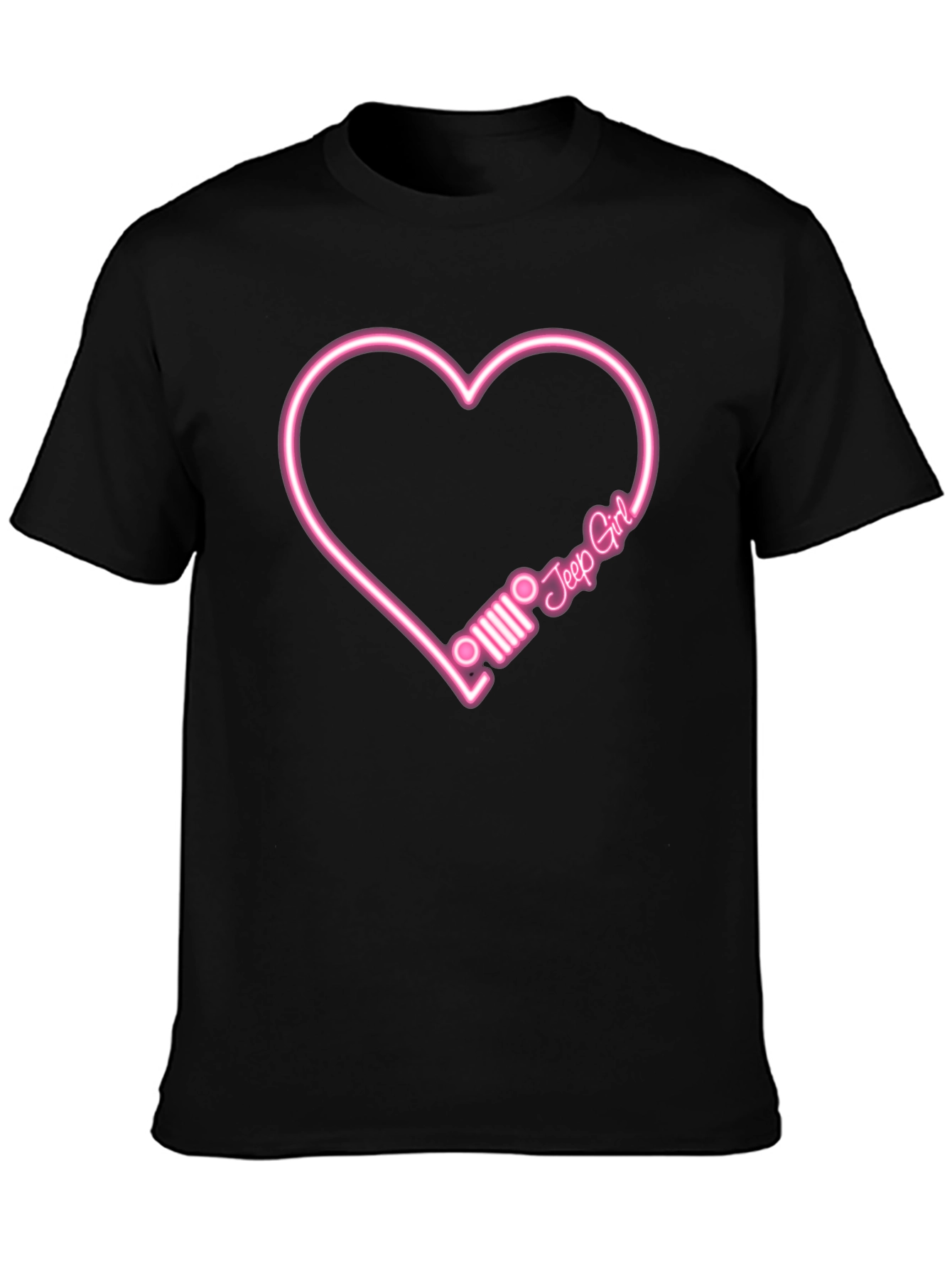 Jeep Girl Heart T-Shirt - Black