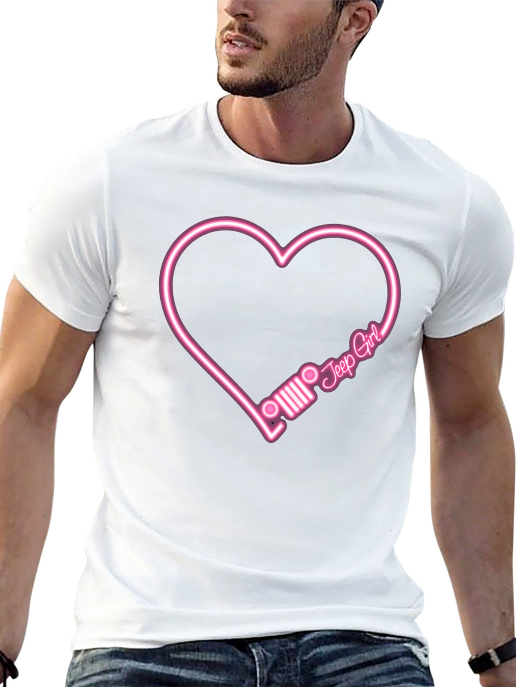 Jeep Girl Heart T-Shirt - Black