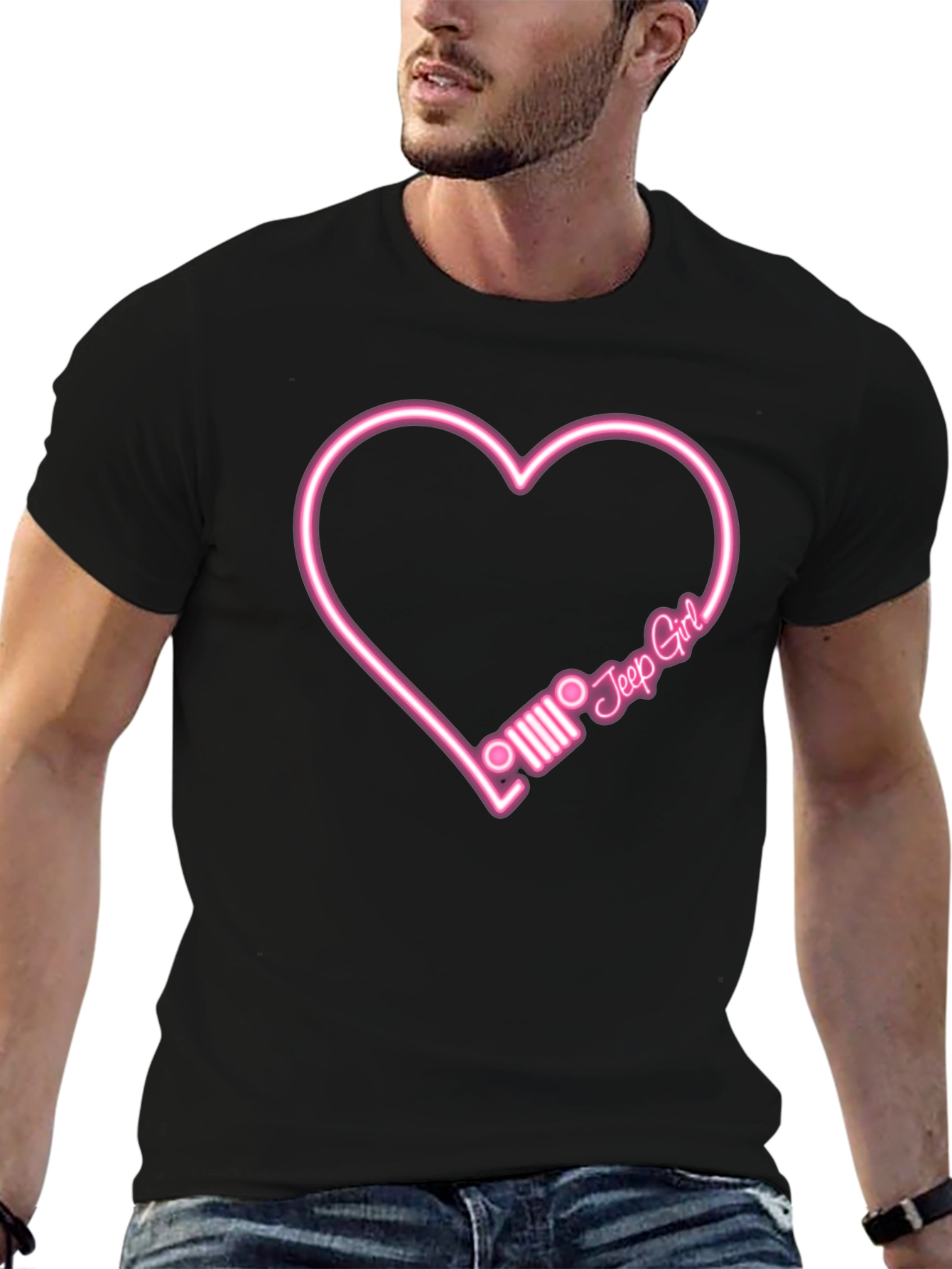 Jeep Girl Heart T-Shirt - Black