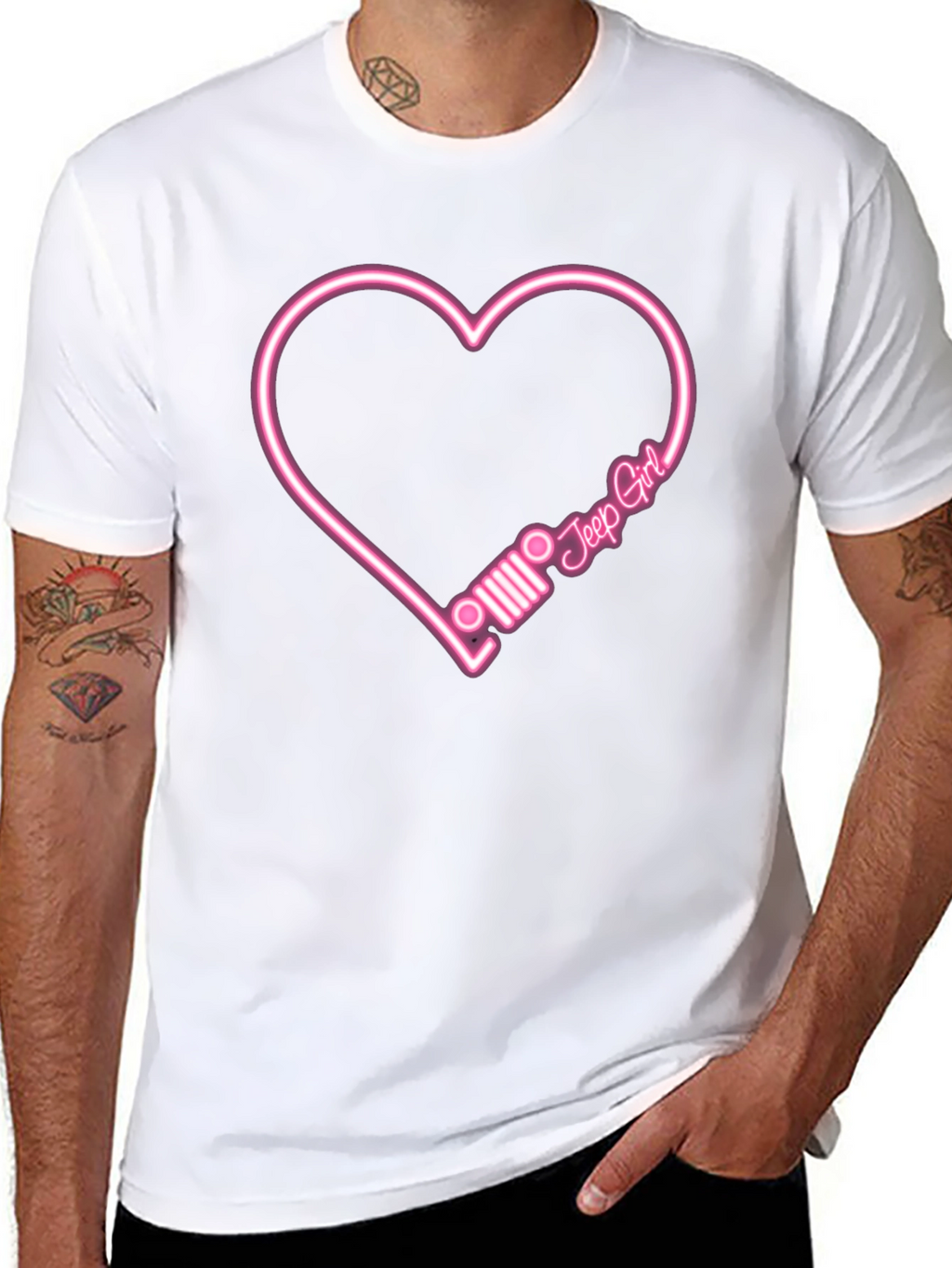 Jeep Girl Heart T-Shirt - Black